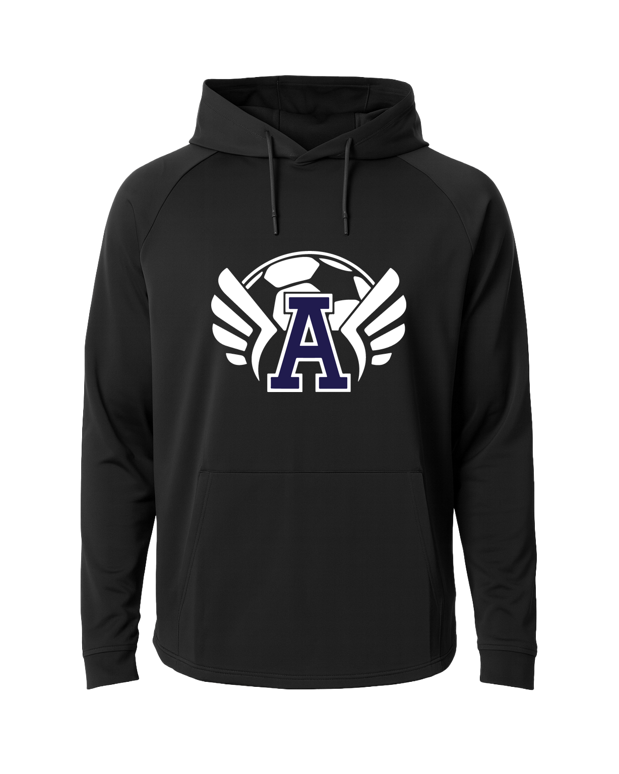 Abingdon Soccer - Black Hoodie - Full Front