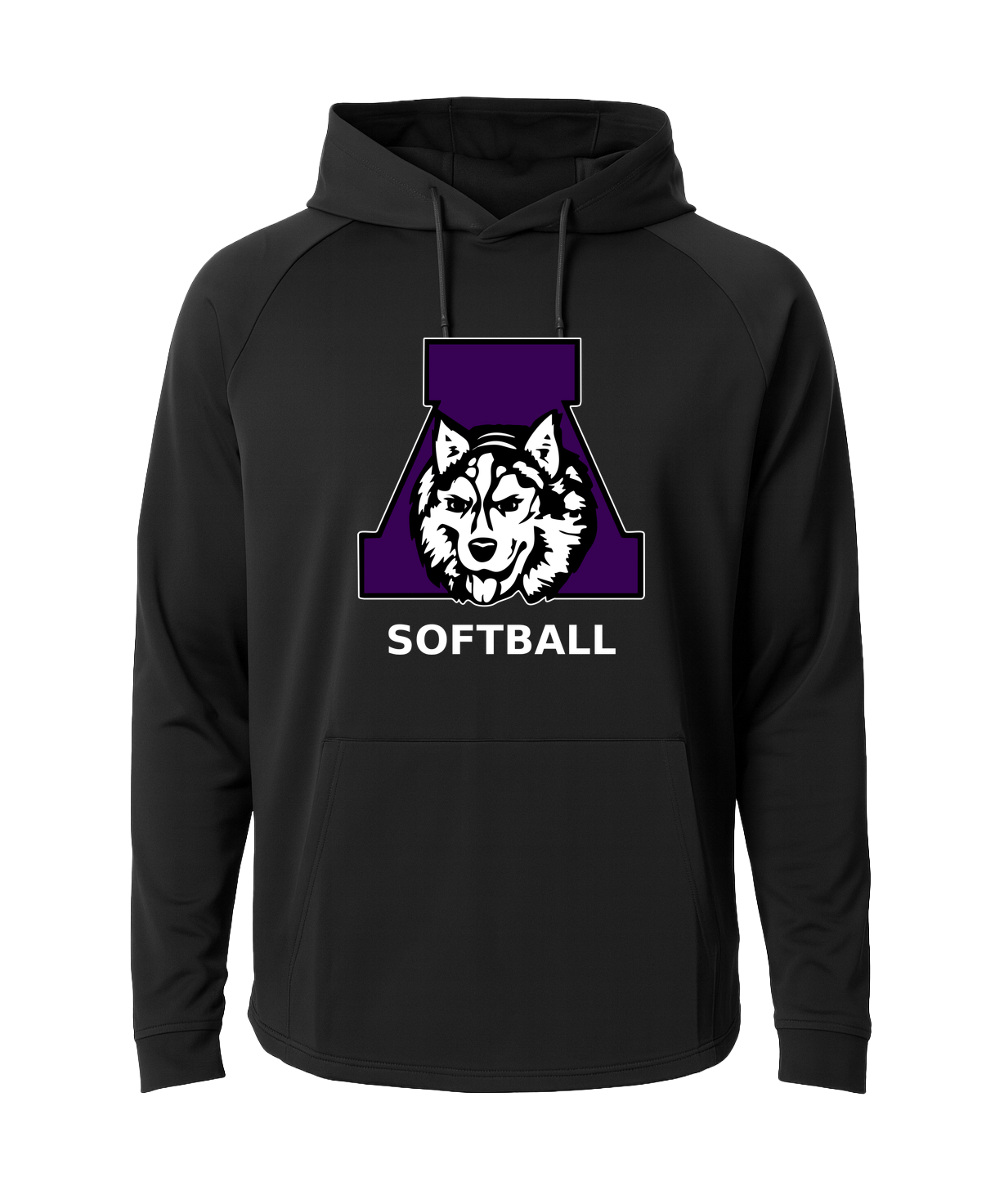 Albany Softball - Black Hoodie - Full Front
