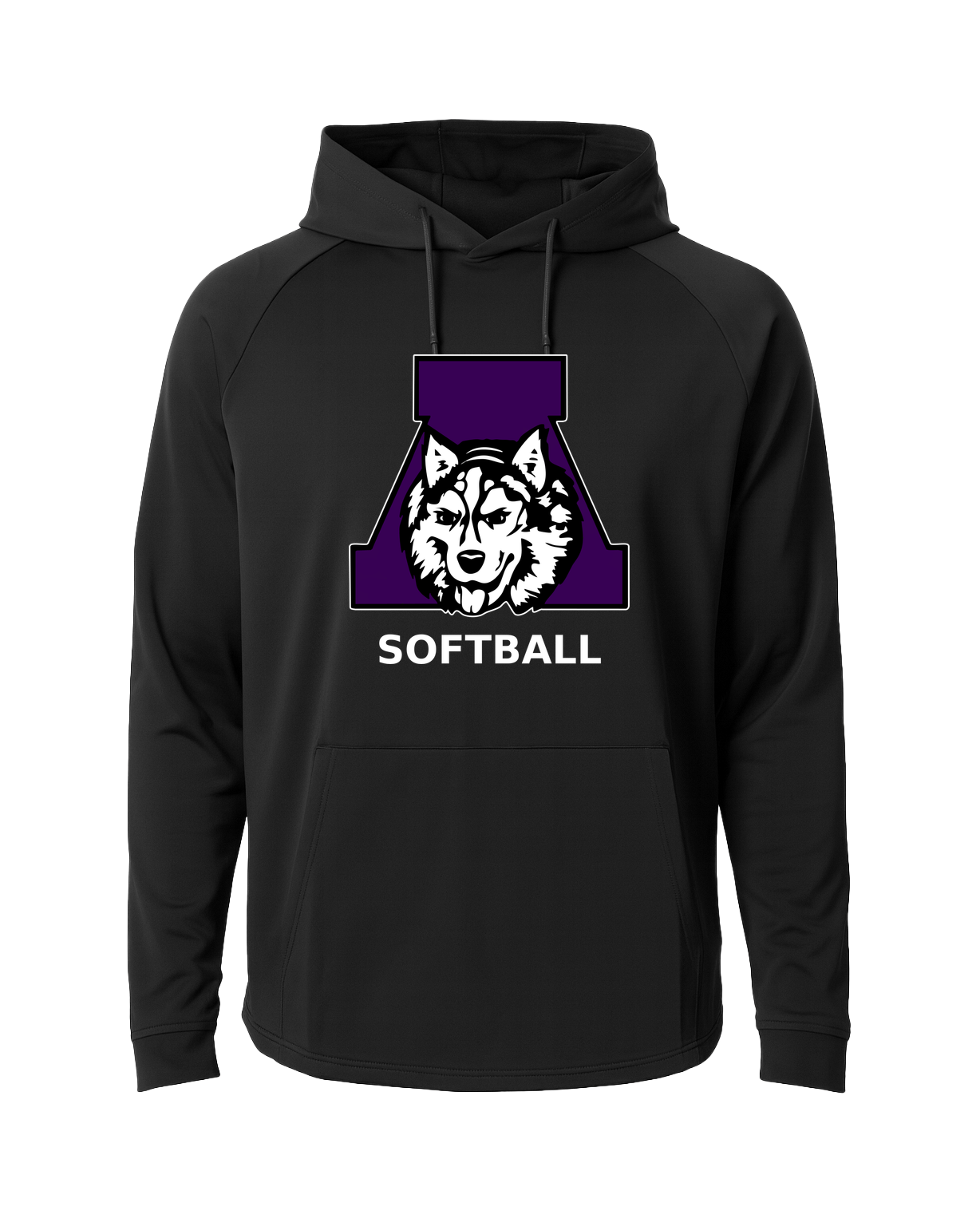 Albany Softball - Black Hoodie - Full Front