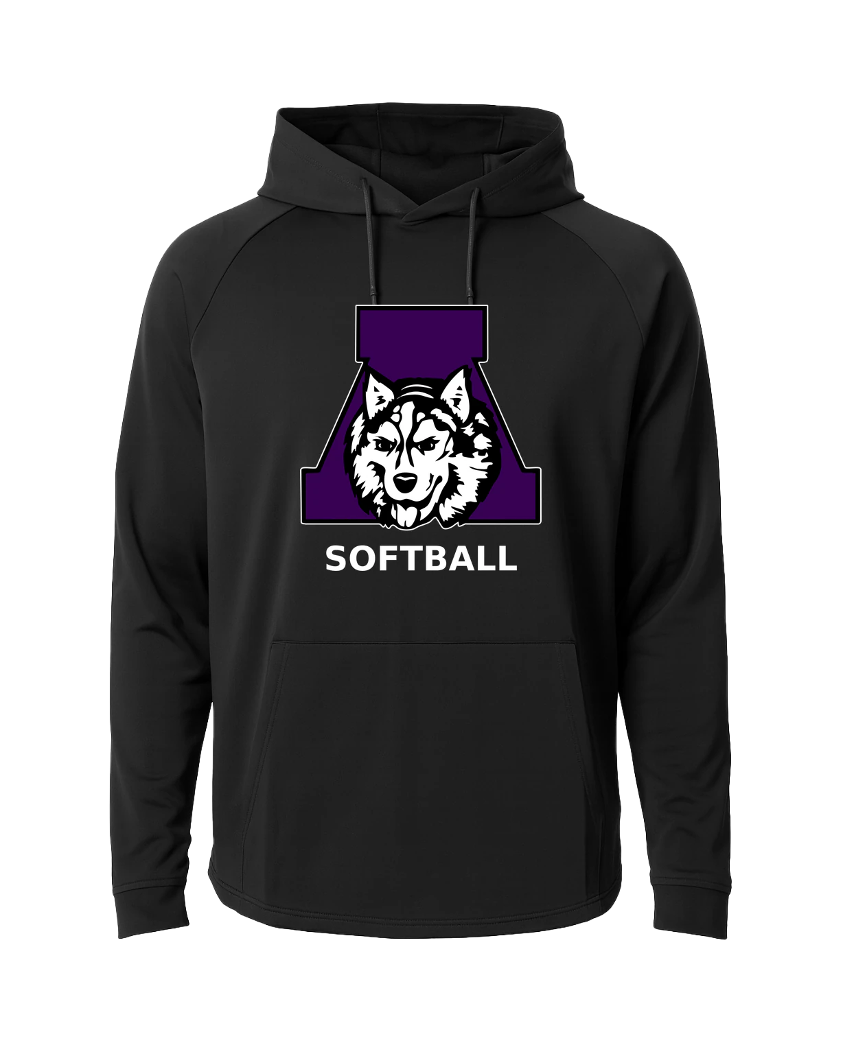 Albany Softball - Black Hoodie - Full Front
