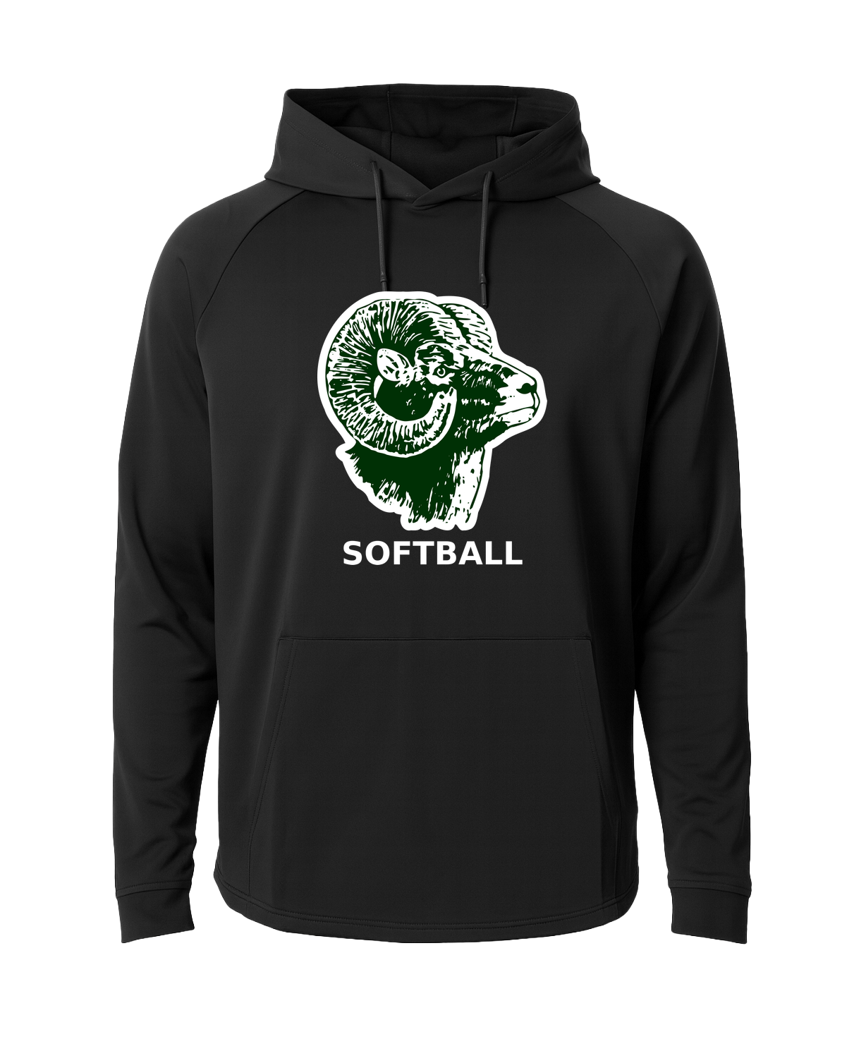 Roseau Softball - Black Hoodie - Full Front