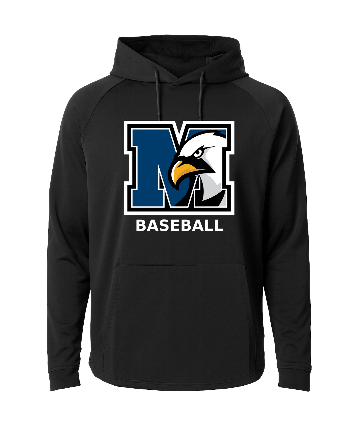 New York Mills Baseball - Black Hoodie - Full Front