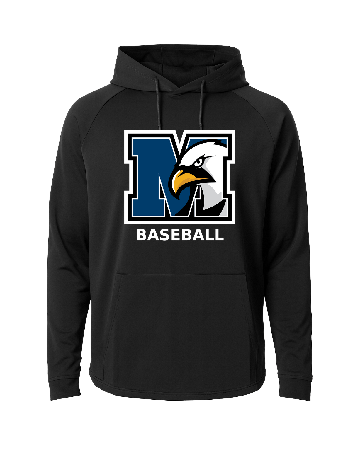 New York Mills Baseball - Black Hoodie - Full Front