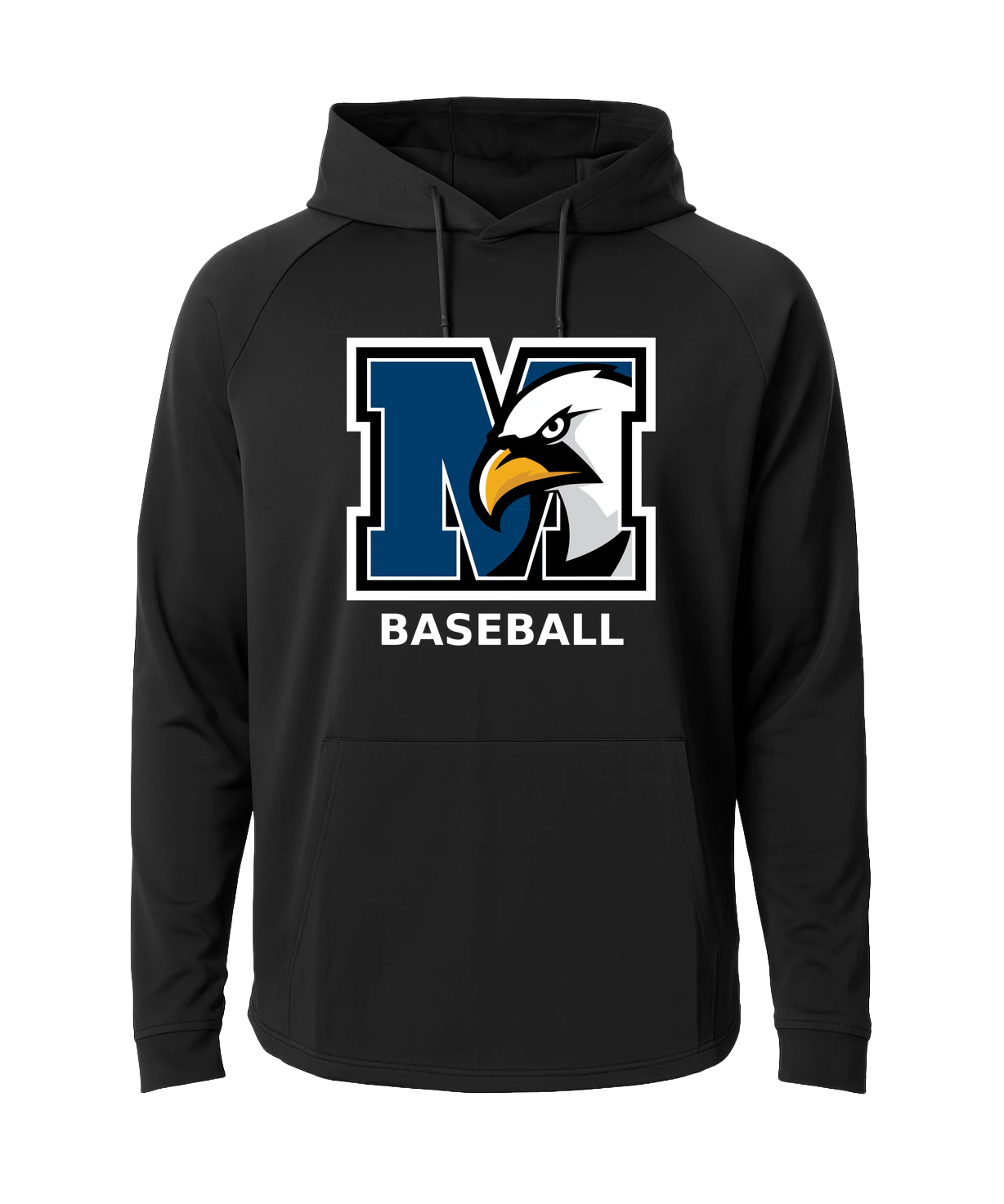 New York Mills Baseball - Black Hoodie - Full Front