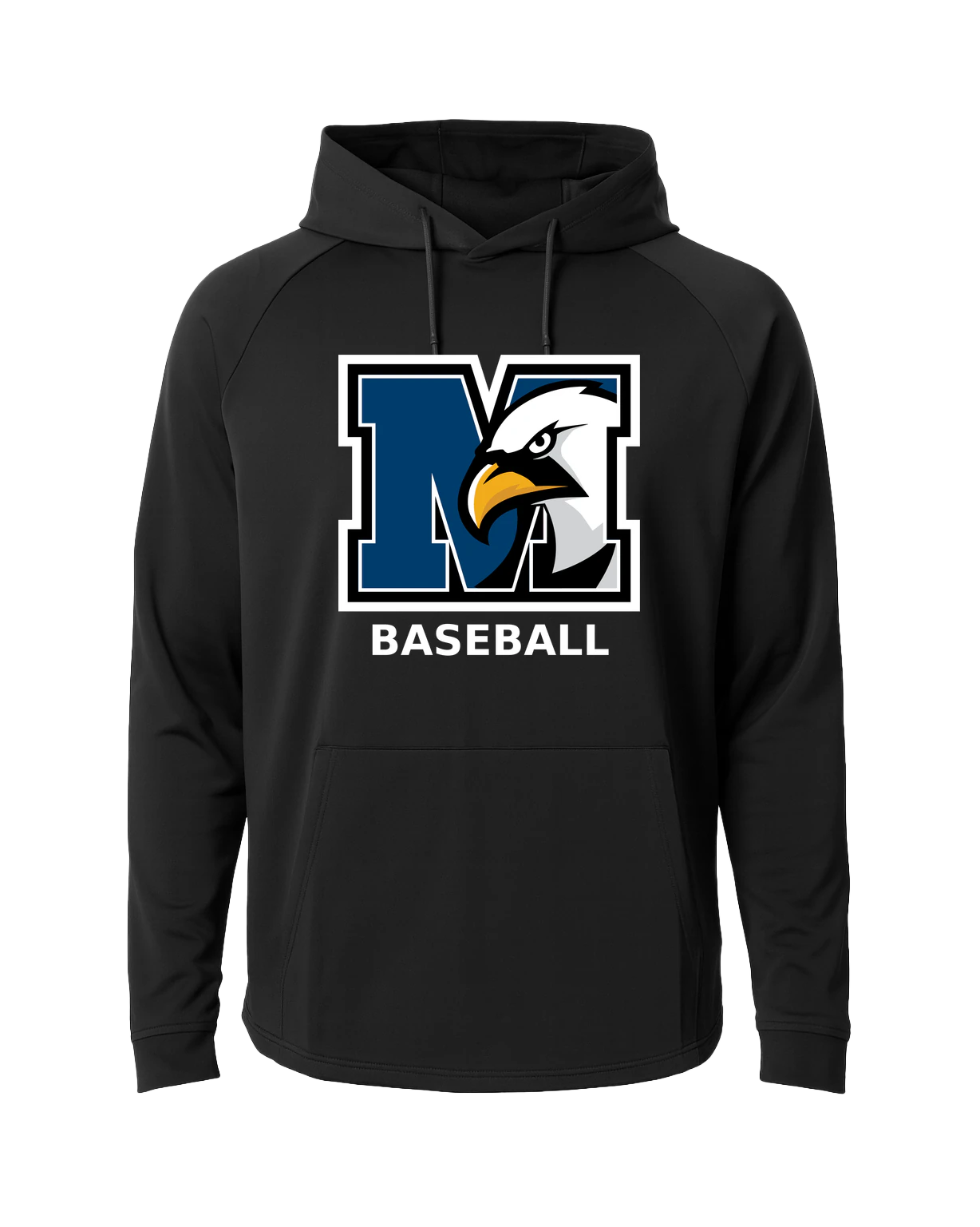 New York Mills Baseball - Black Hoodie - Full Front