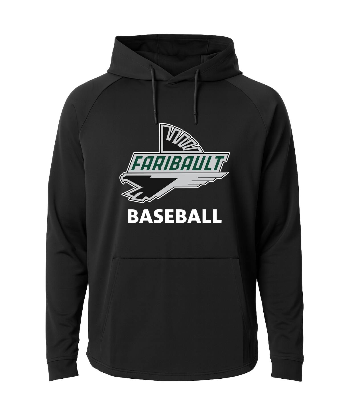 Faribault Baseball - Black Hoodie - Full Front