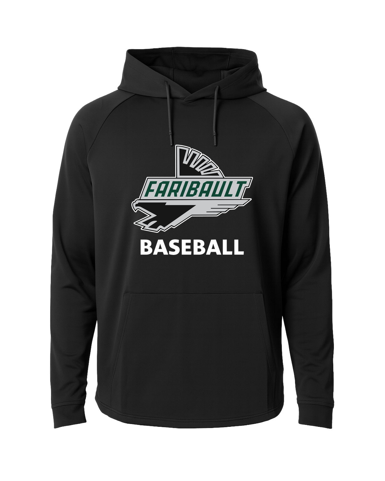 Faribault Baseball - Black Hoodie - Full Front