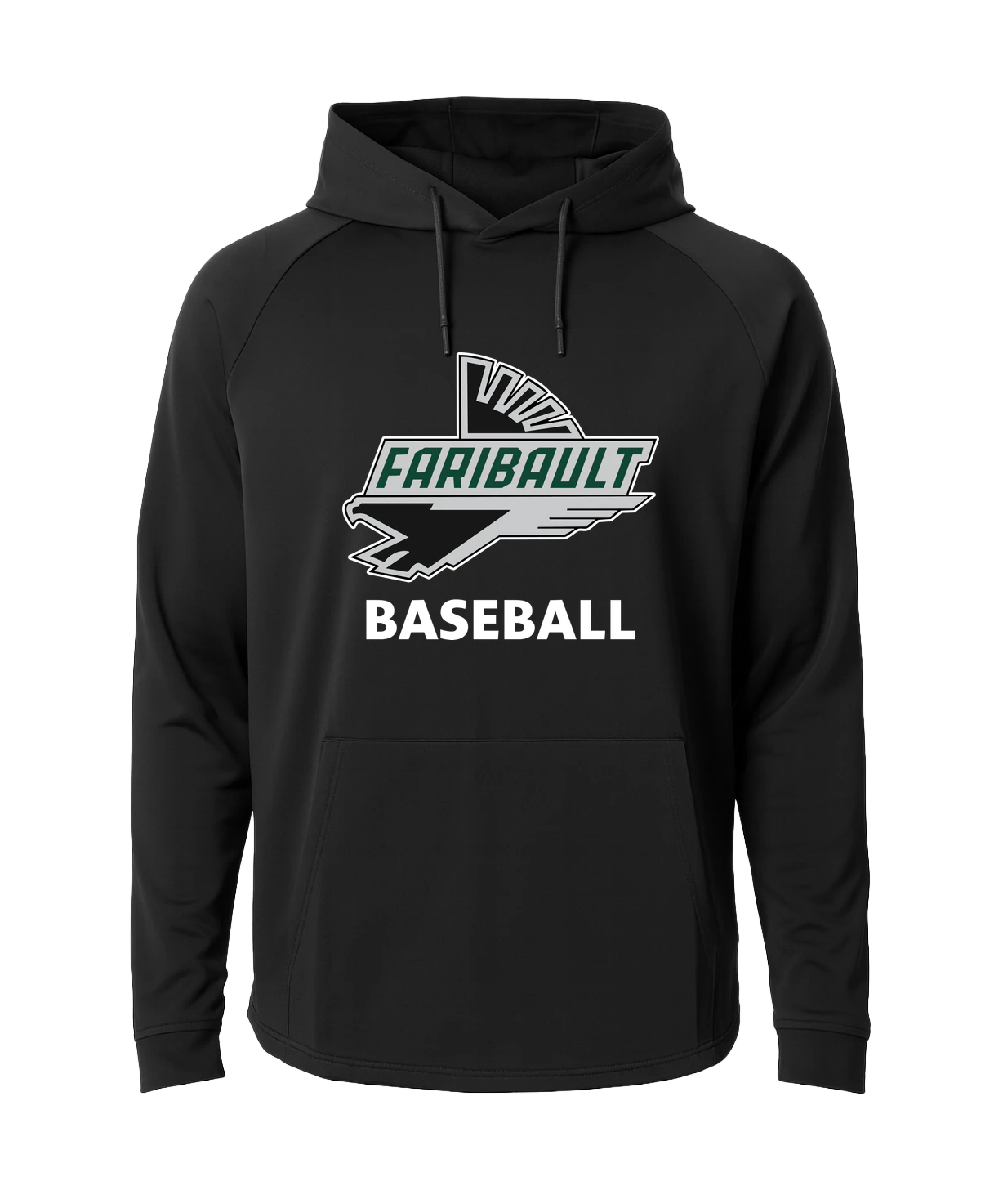Faribault Baseball - Black Hoodie - Full Front