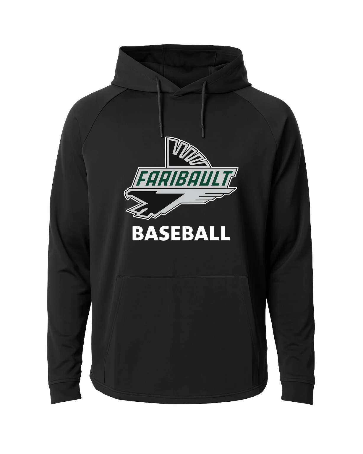 Faribault Baseball - Black Hoodie - Full Front