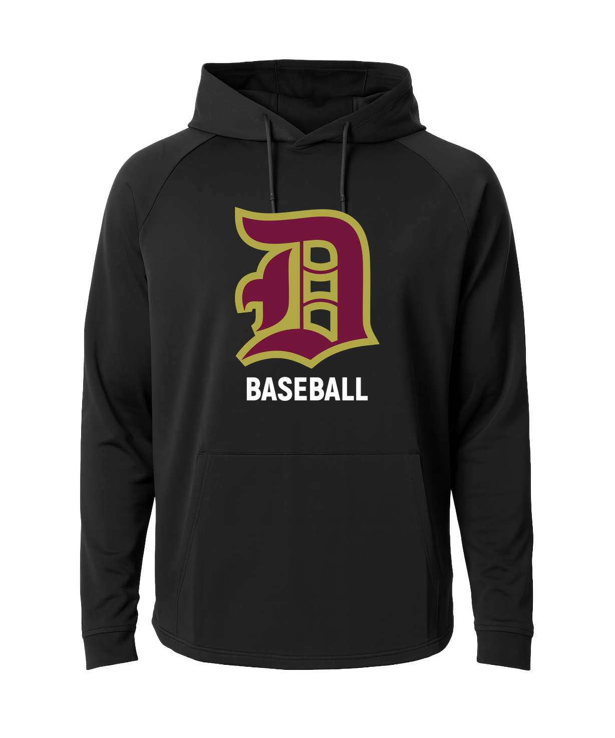 Denfeld Baseball - Black Hoodie - Full Front