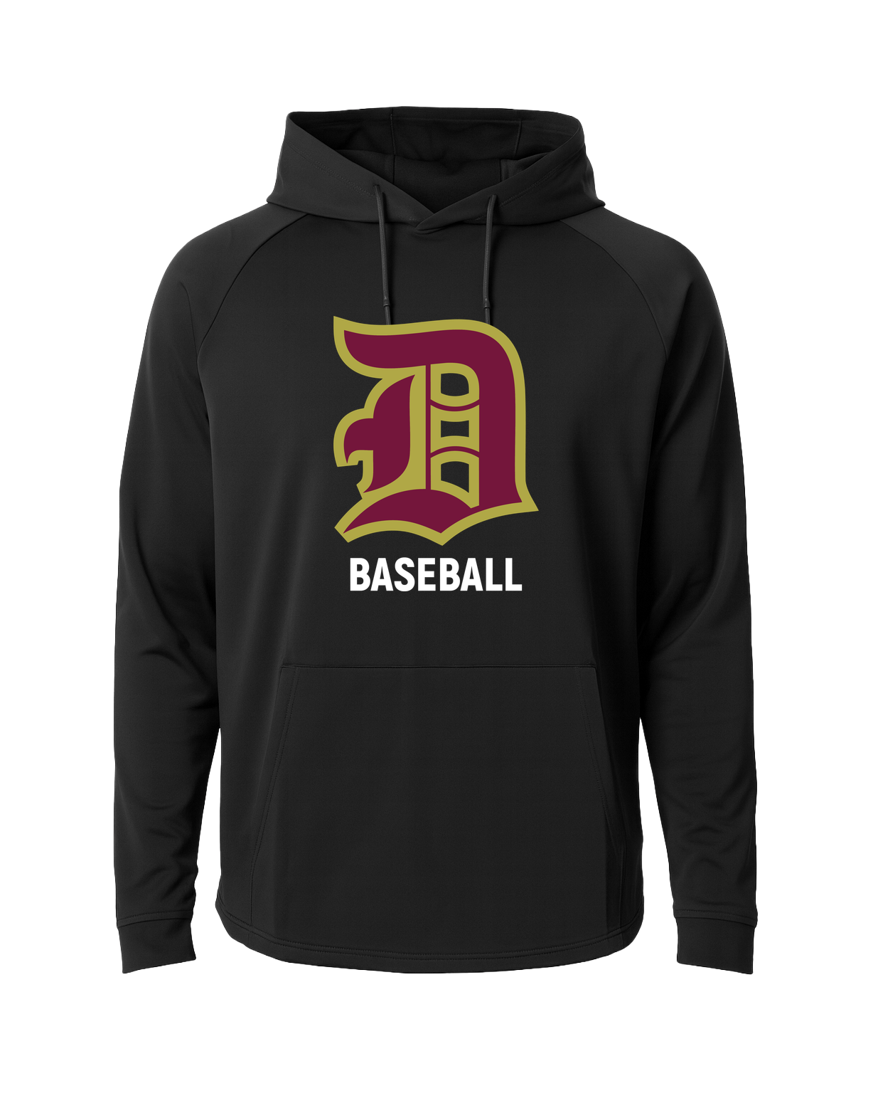 Denfeld Baseball - Black Hoodie - Full Front