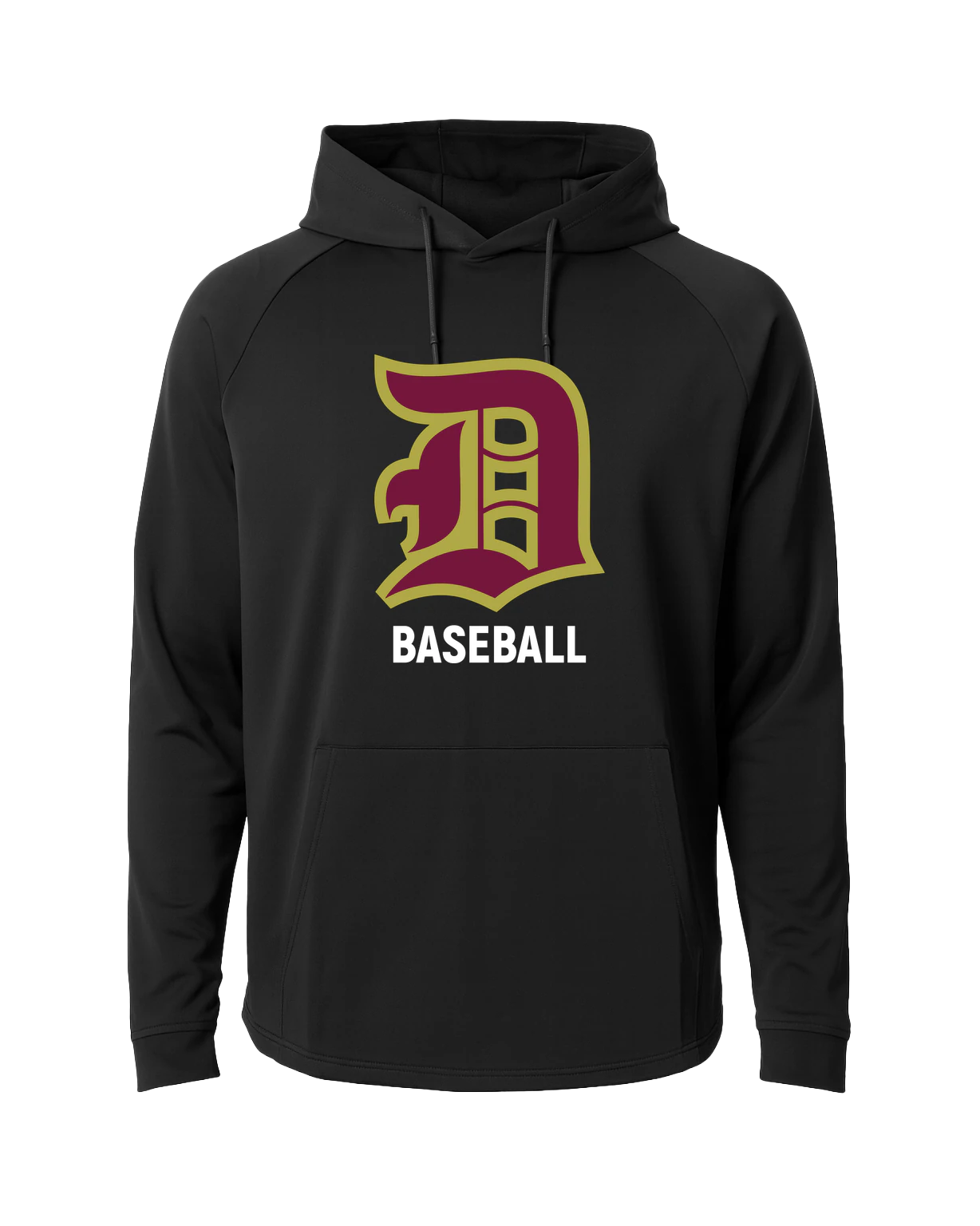 Denfeld Baseball - Black Hoodie - Full Front