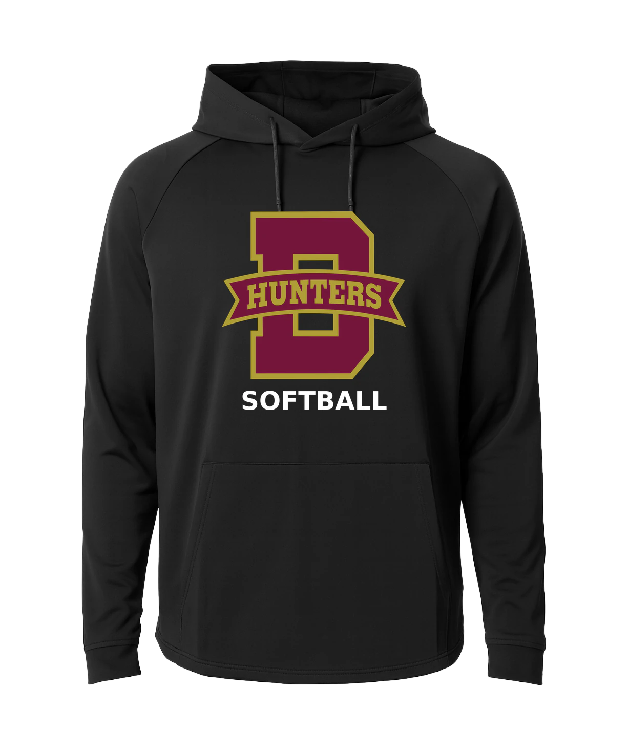 Denfeld Softball - Black Hoodie - Full Front