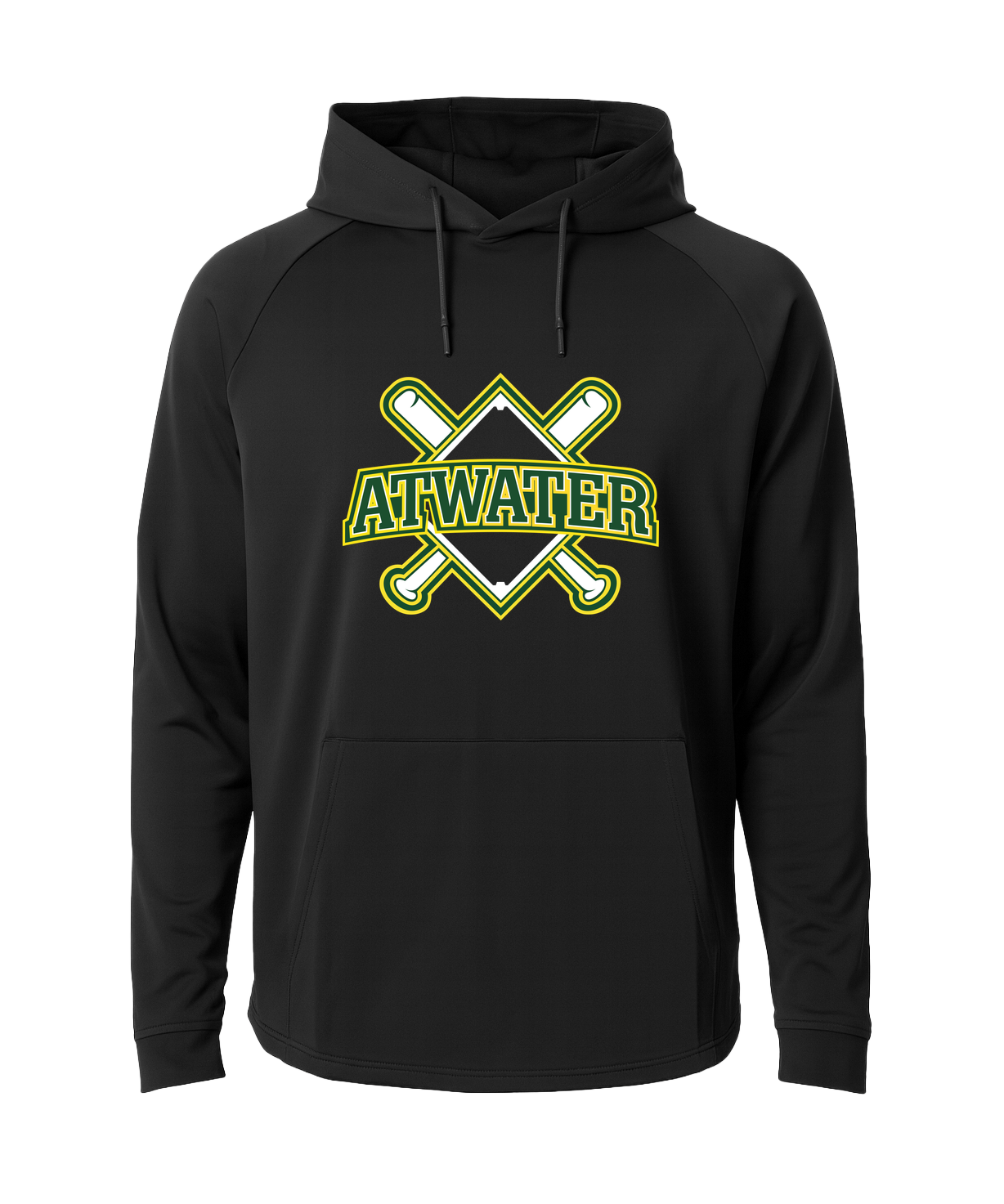 Atwater Baseball - Black Hoodie - Full Front