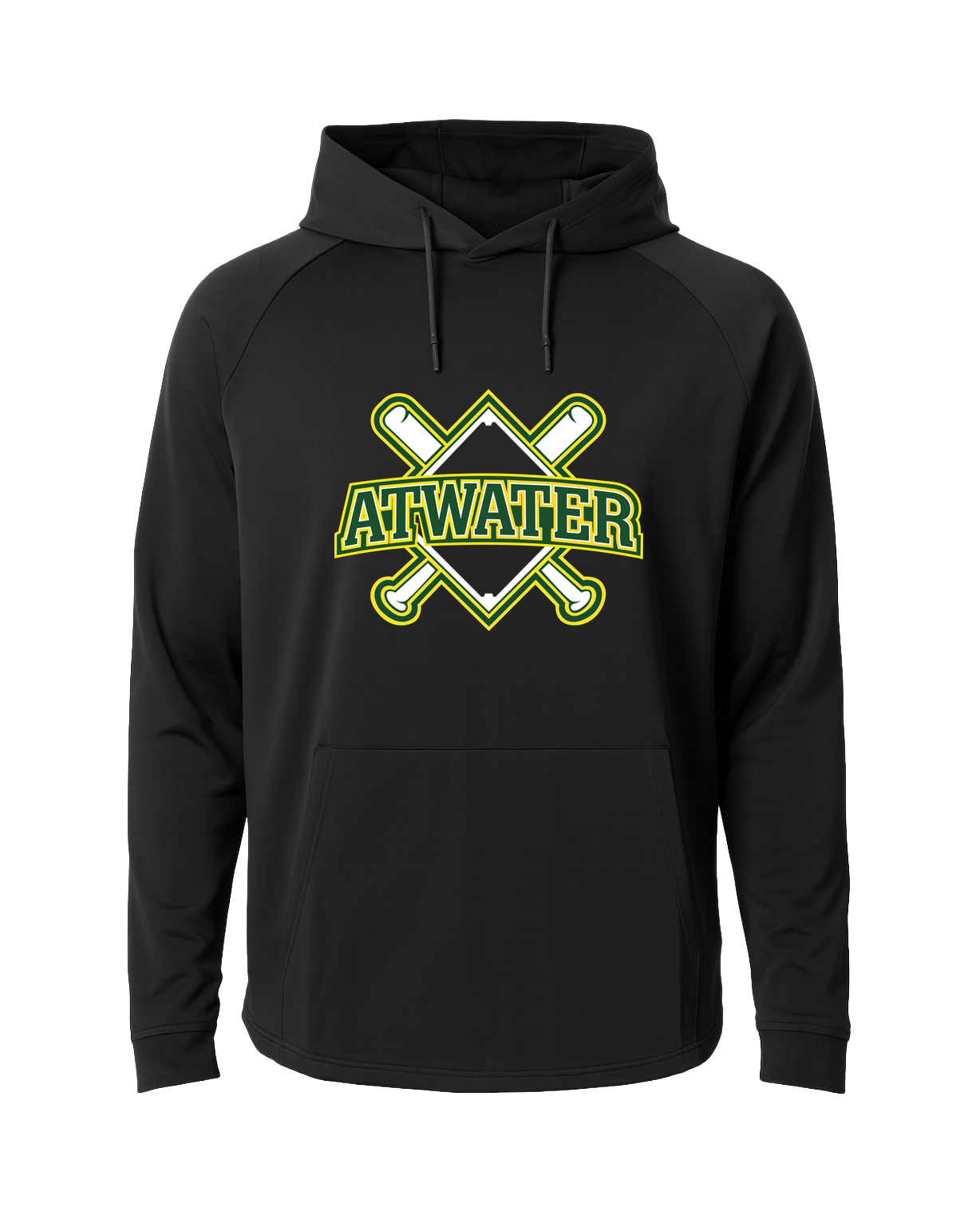Atwater Baseball - Black Hoodie - Full Front