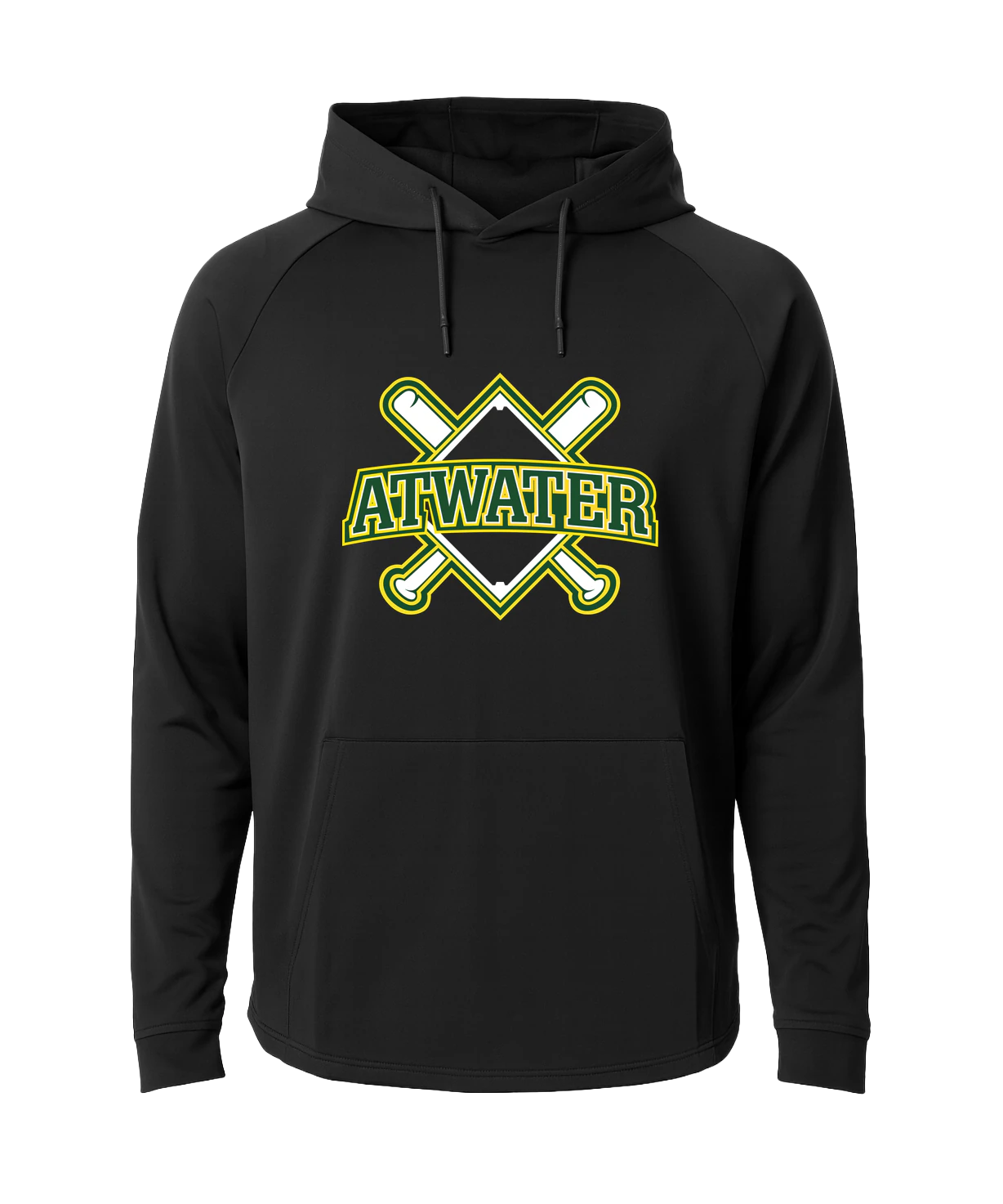 Atwater Baseball - Black Hoodie - Full Front