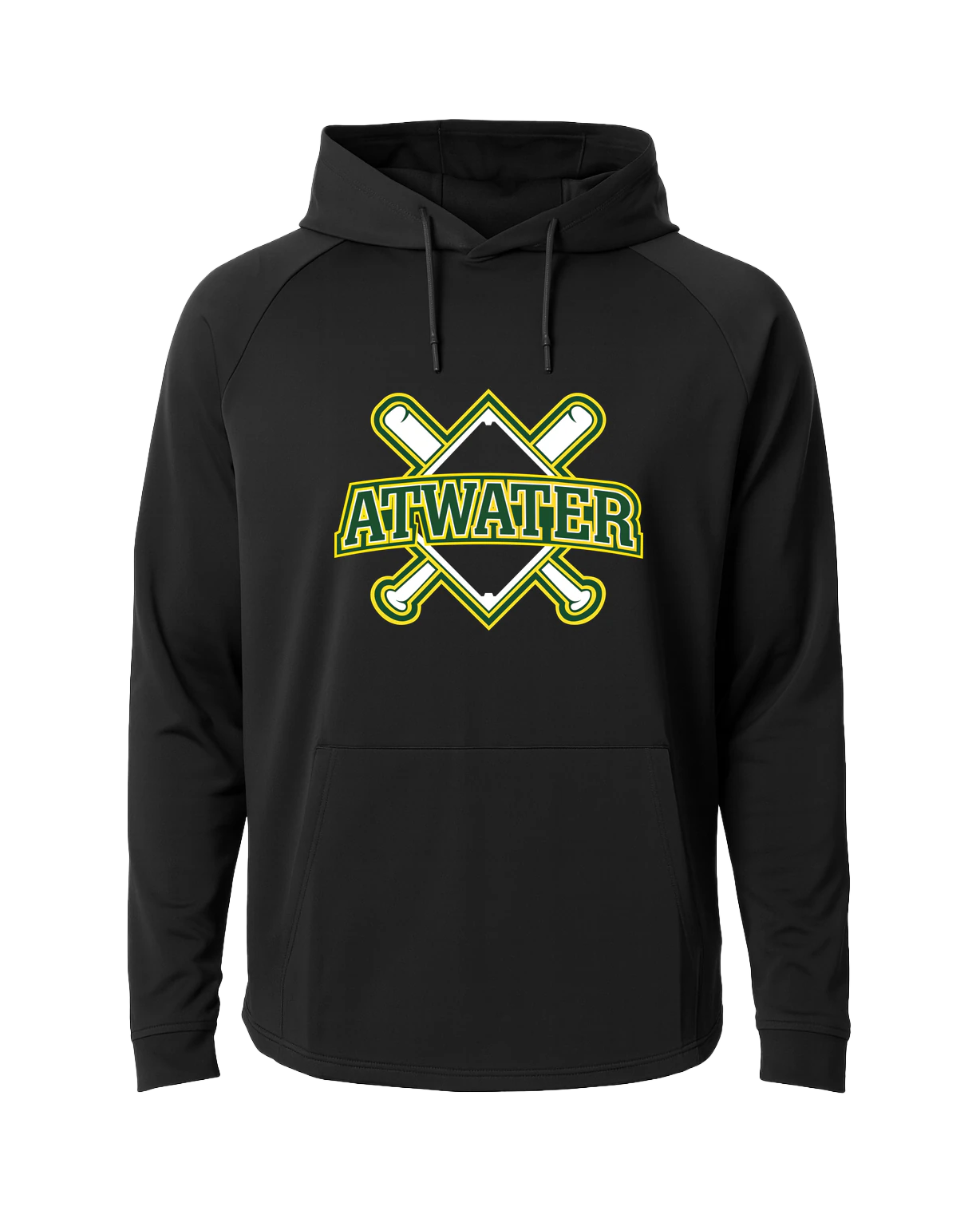 Atwater Baseball - Black Hoodie - Full Front
