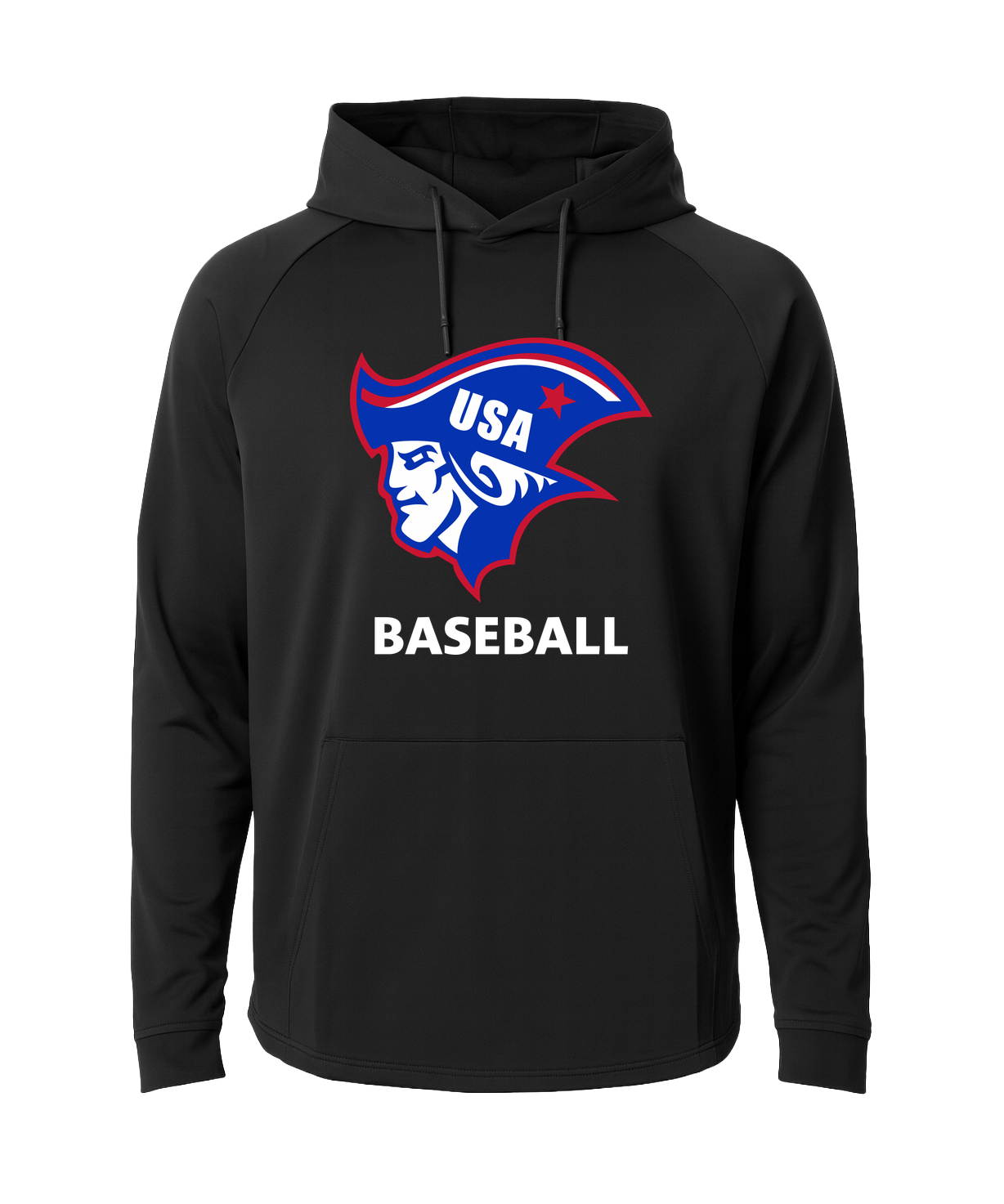 USA Baseball - Black Hoodie - Full Front