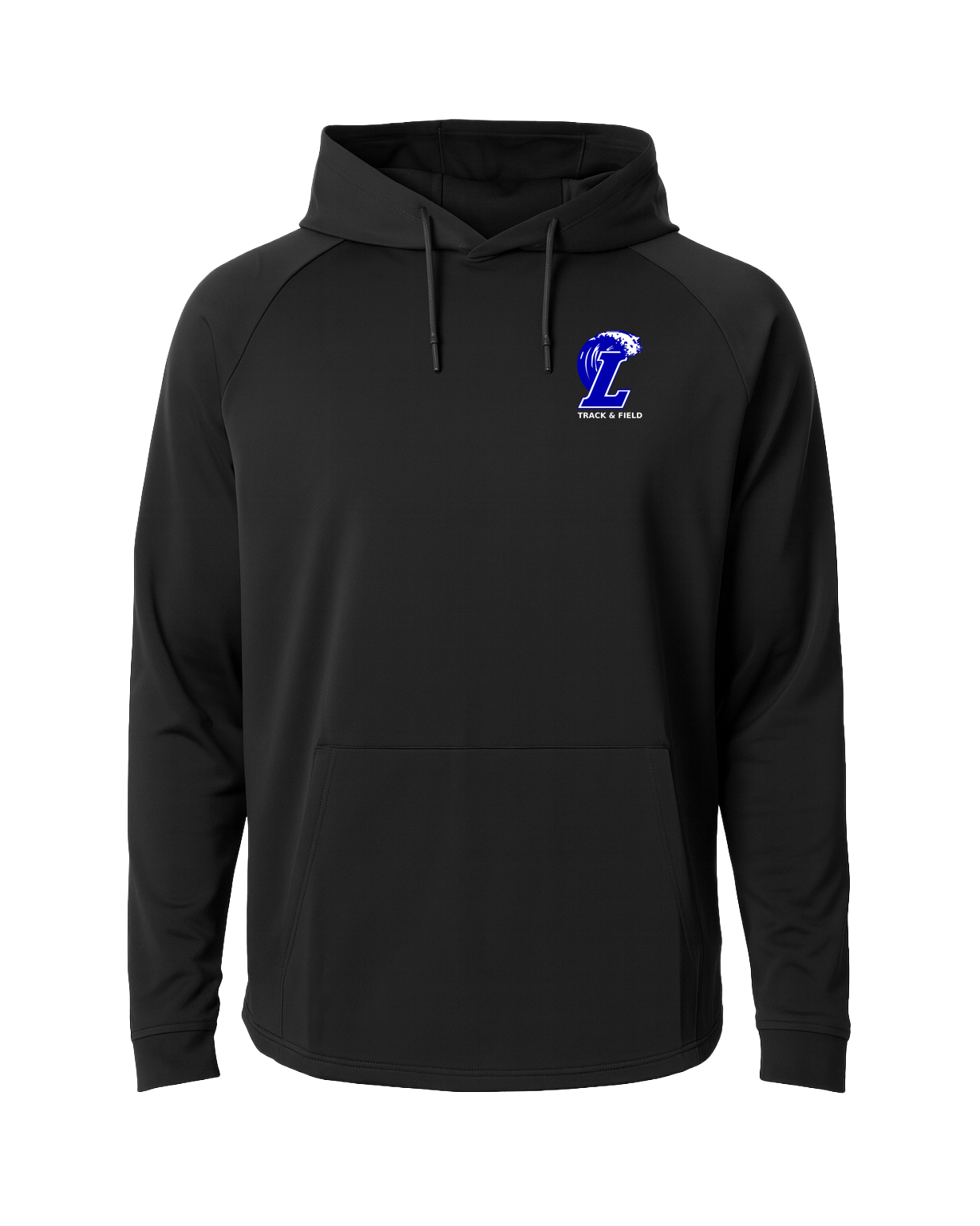Lakeview Track - Black Hoodie - Left Chest