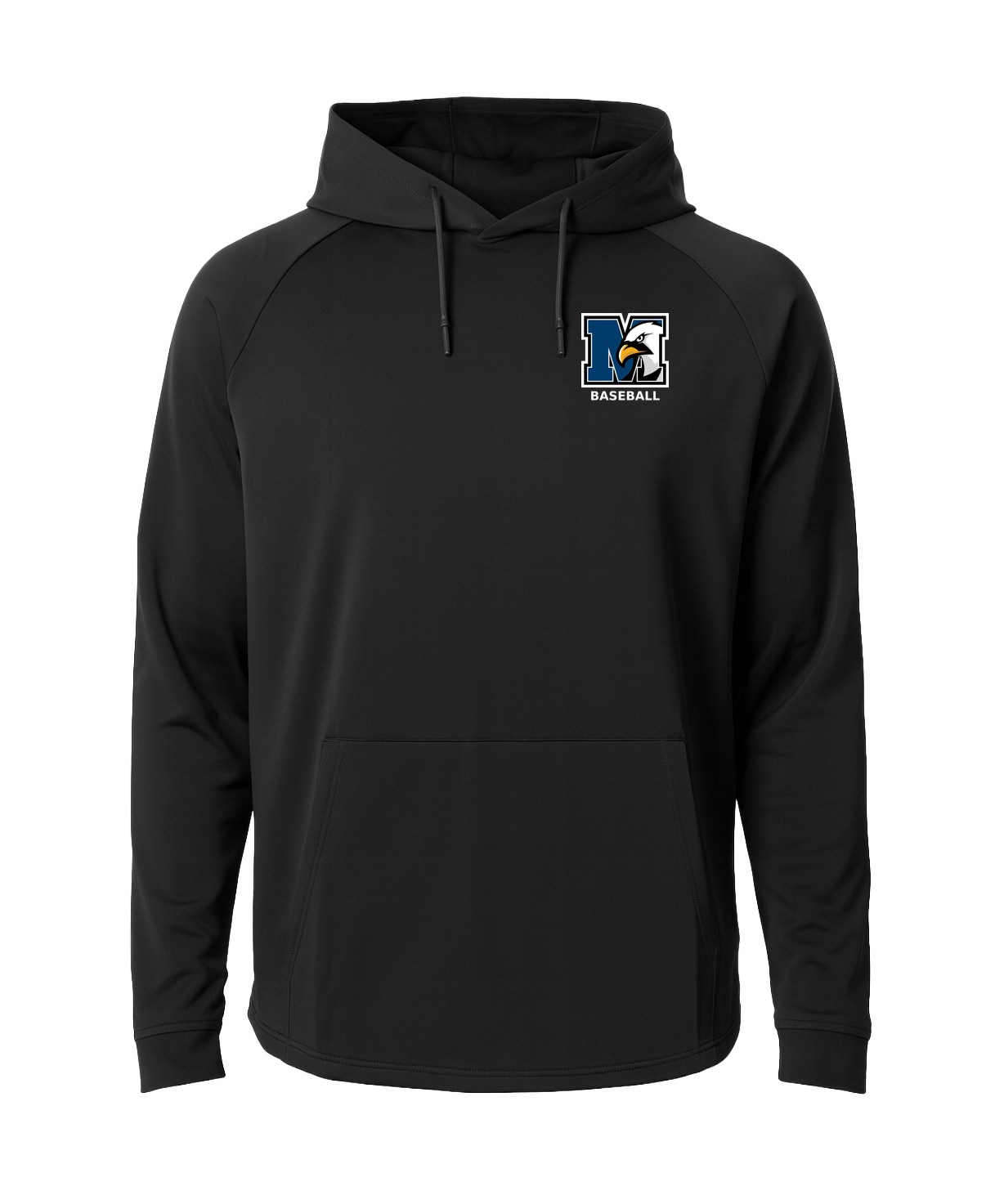 New York Mills Baseball - Black Hoodie - Left Chest