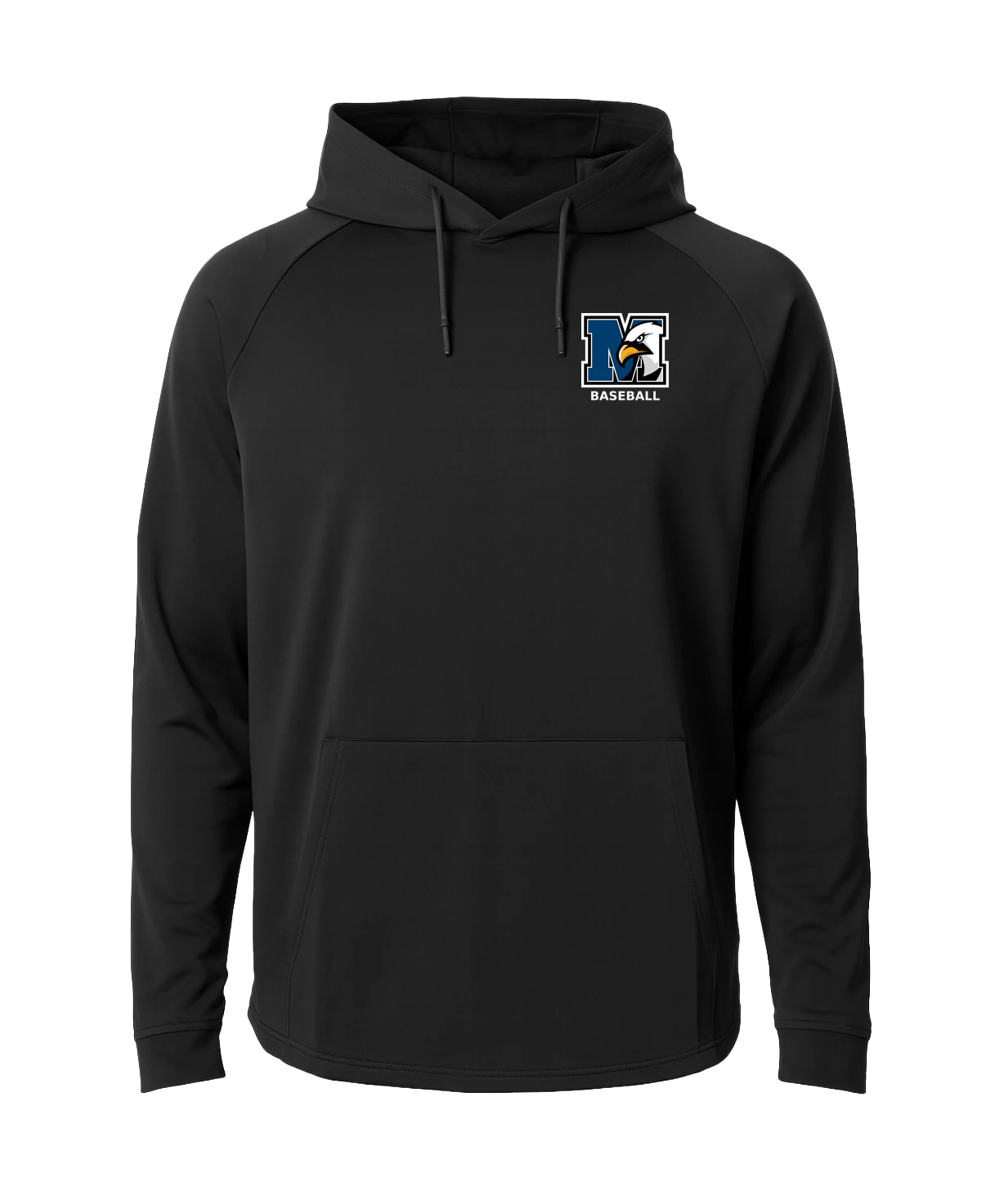New York Mills Baseball - Black Hoodie - Left Chest