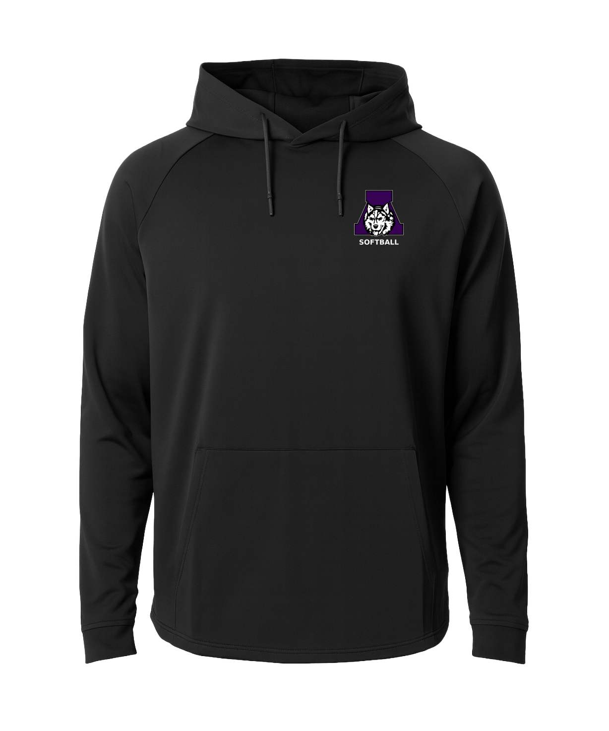 Albany Softball - Black Hoodie - Left Chest