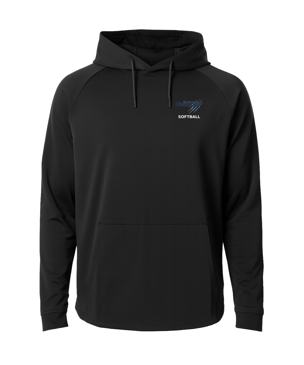 North Woods Softball - Black Hoodie - Left Chest
