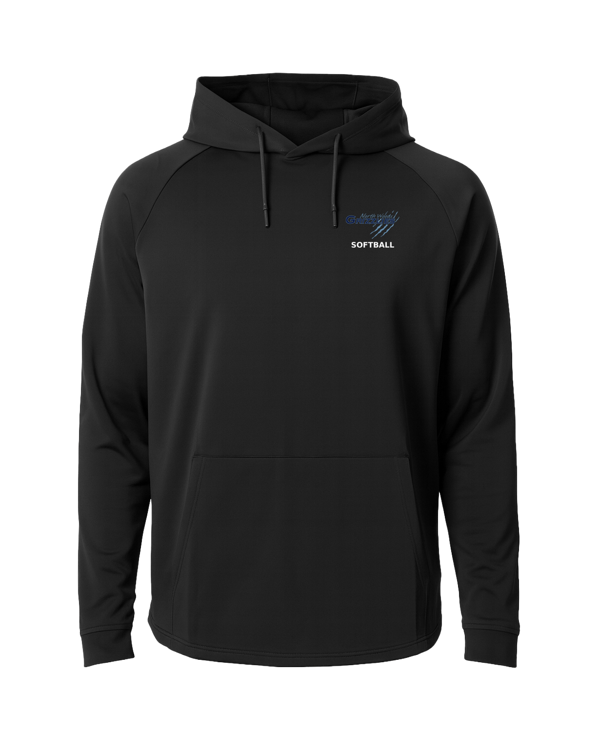 North Woods Softball - Black Hoodie - Left Chest