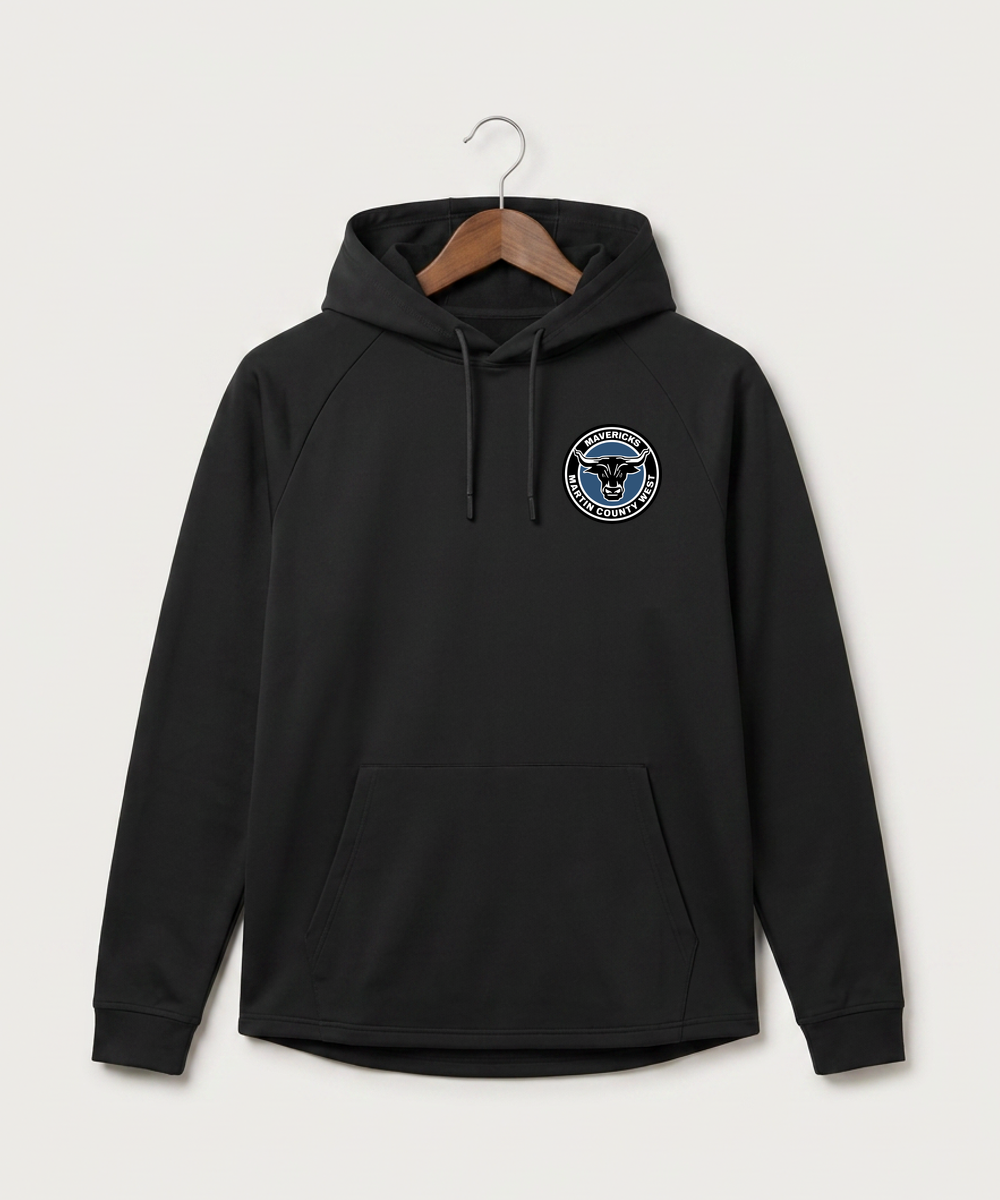 Martin County West High School Football (Boys) - Black Hoodie - Left Chest