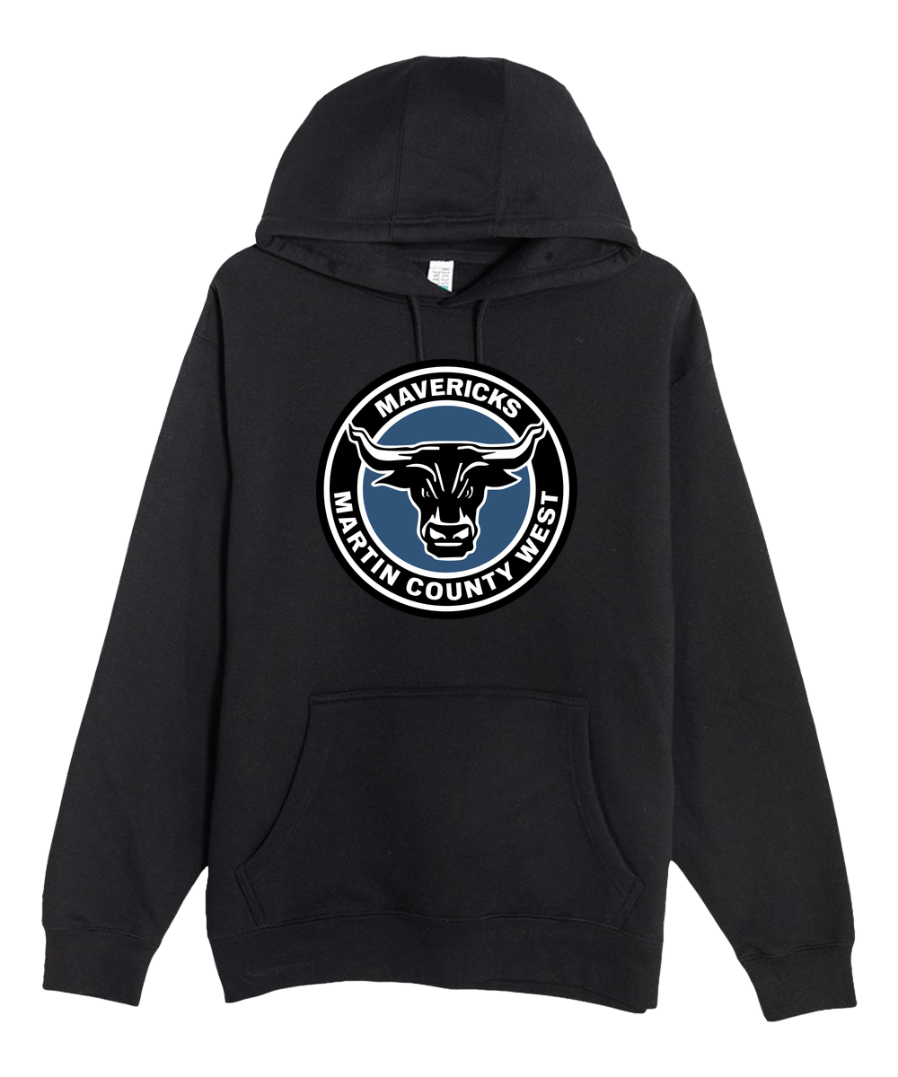 Martin County West Football - Black Hoodie Value - Full Front