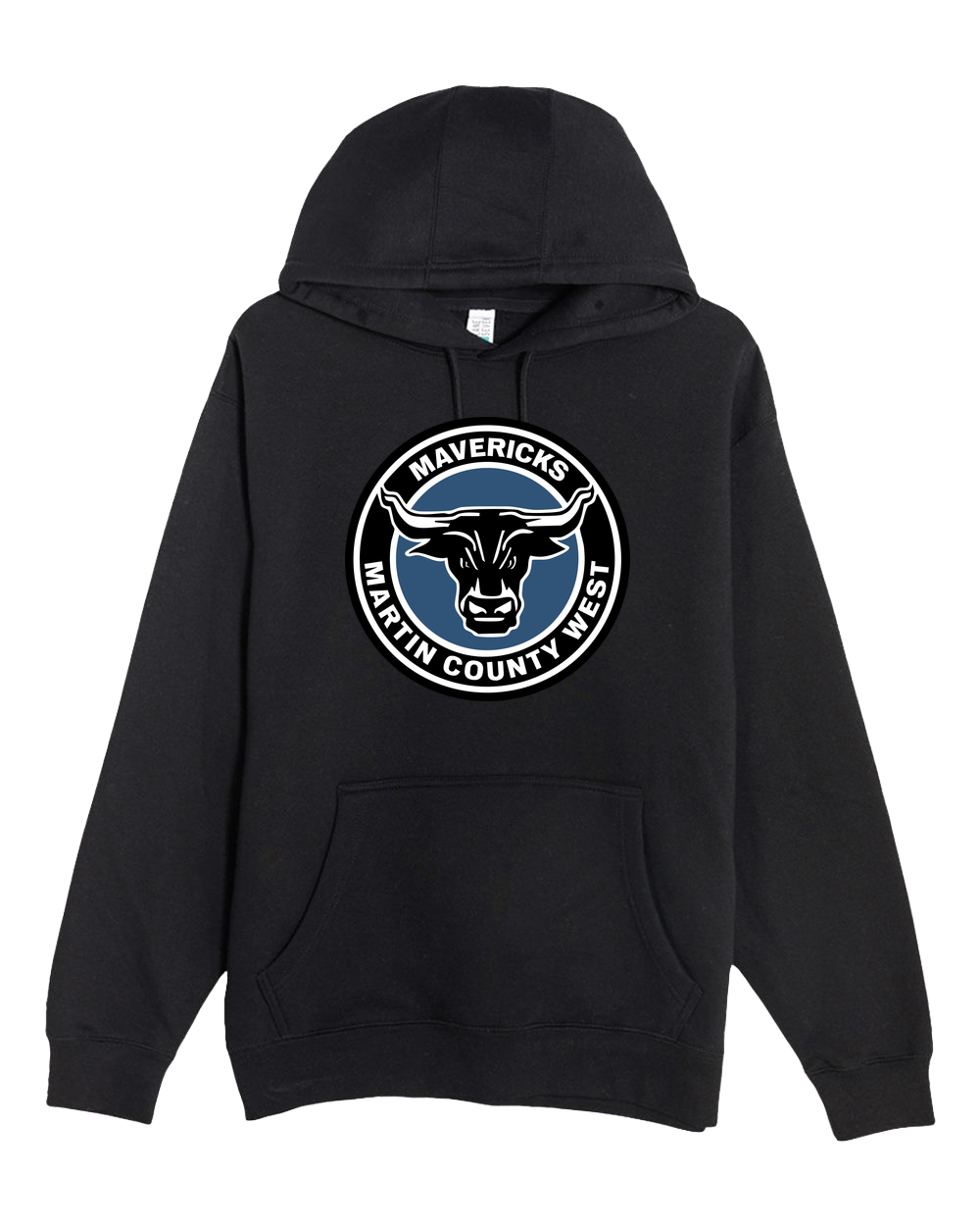 Martin County West Football - Black Hoodie Value - Full Front