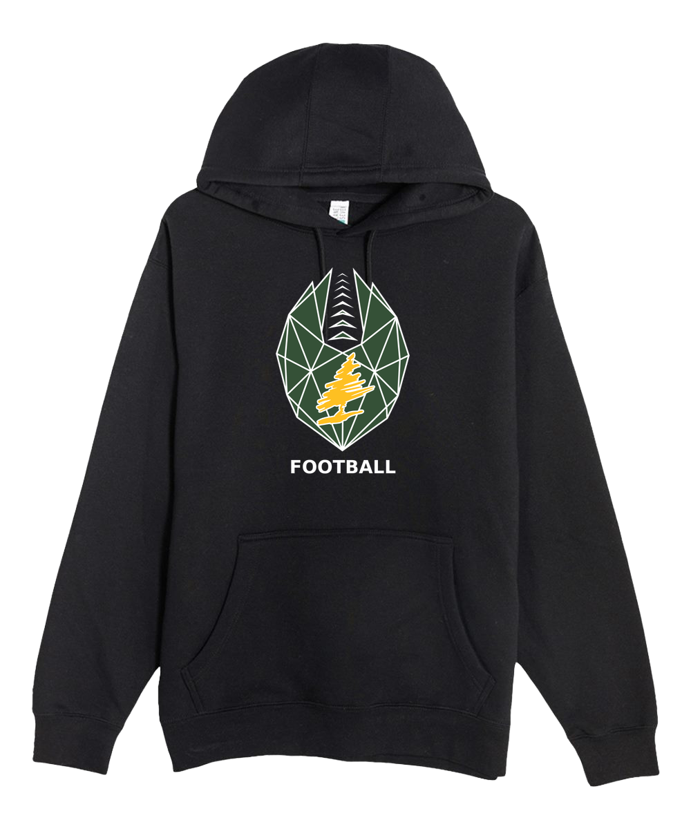 DC Everest Middle School Football — example store - Black Hoodie Value - Full Front