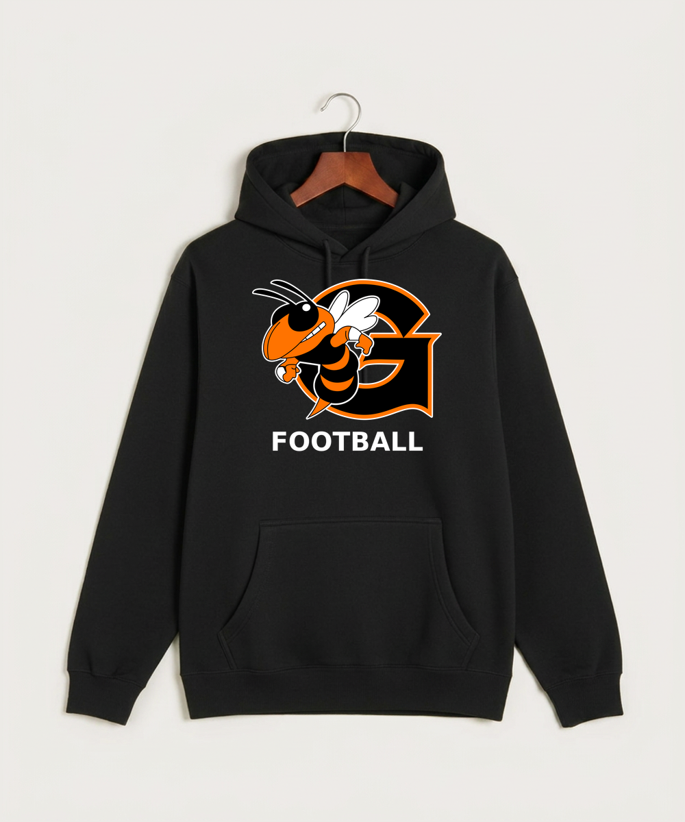 Giltner High School Football - Black Hoodie Value - Full Front