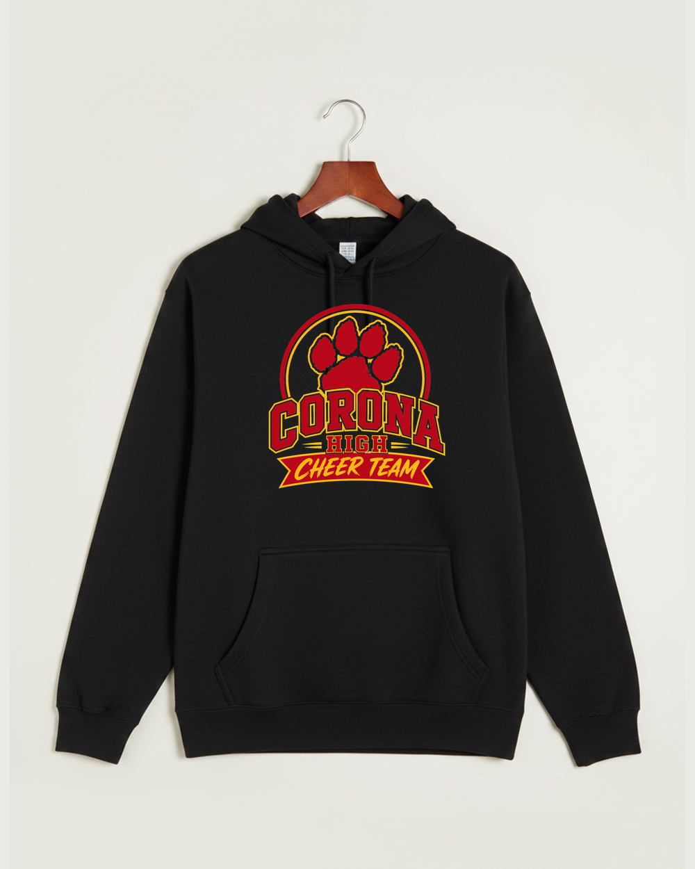 Corona Senior High School Cheer - Black Hoodie Value - Full Front