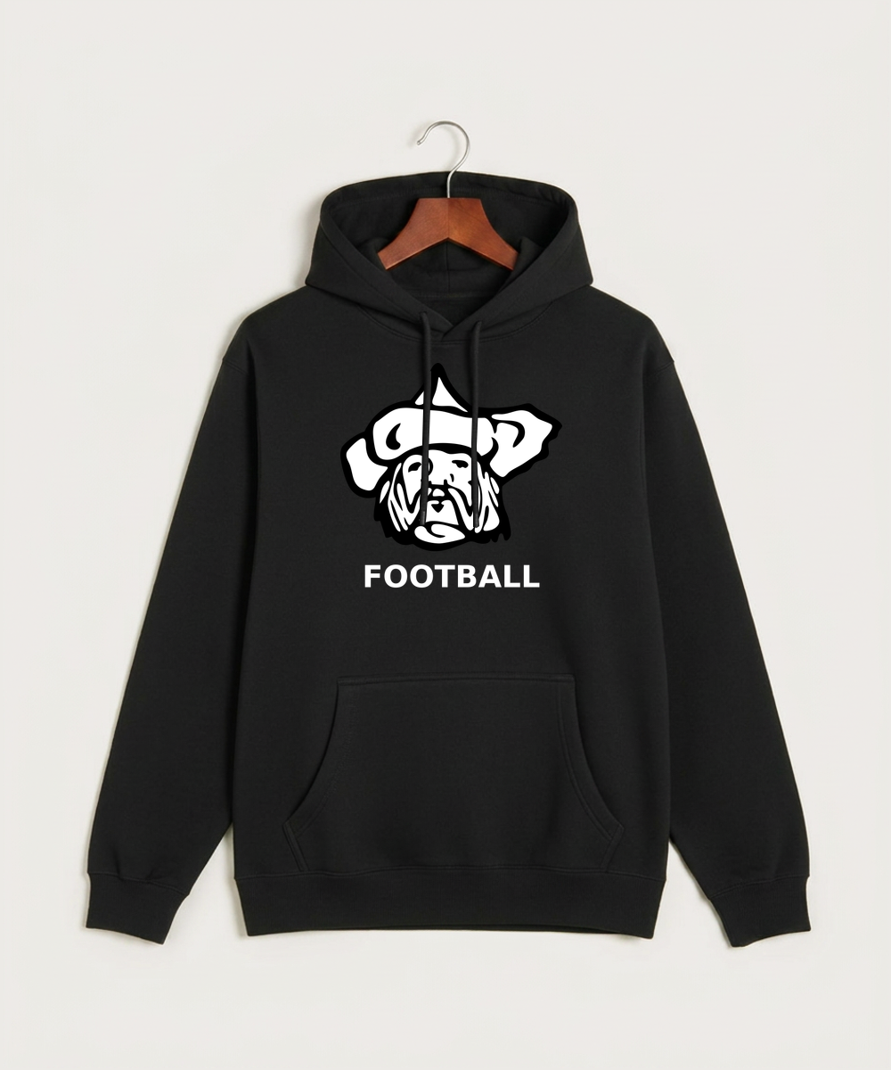 Polo HS Football general - Black Hoodie Value - Full Front