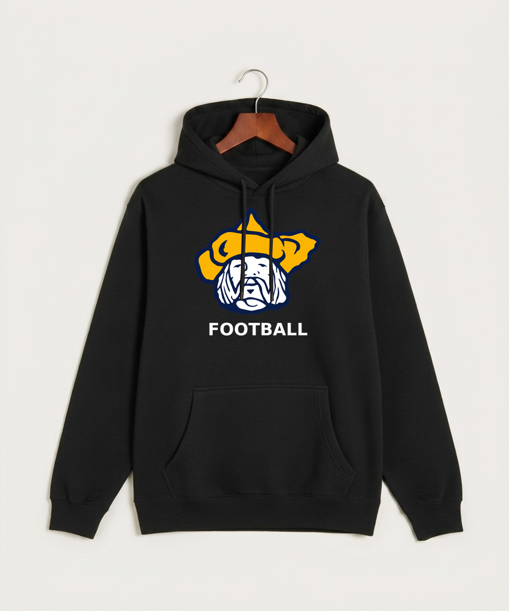 Polo HS Football general - Black Hoodie Value - Full Front