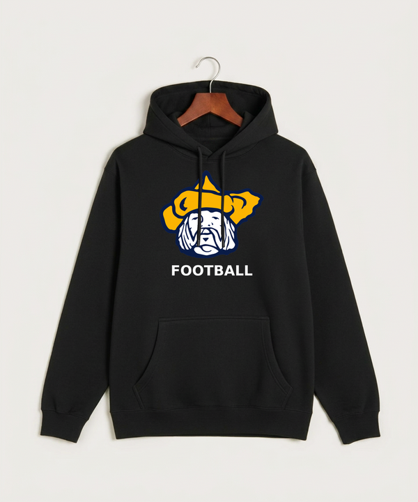 Polo HS Football general - Black Hoodie Value - Full Front
