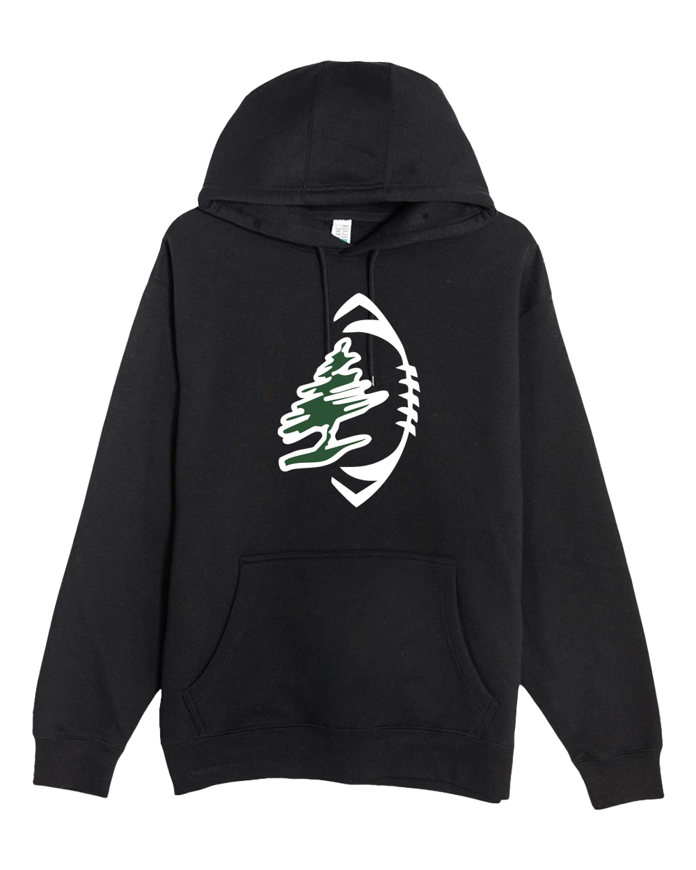 DC Everest Middle School Football — example store - Black Hoodie Value - Full Front
