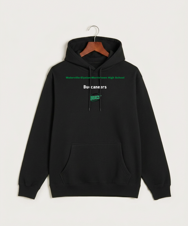 Waterville-Elysian-Morristown High School Football (Boys) - Black Hoodie Value - Full Front