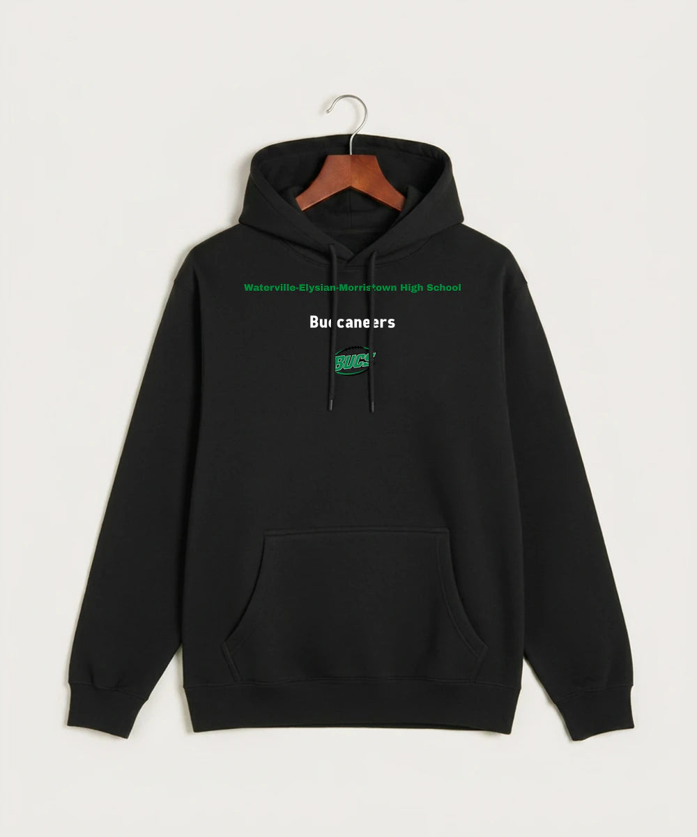 Waterville-Elysian-Morristown High School Football (Boys) - Black Hoodie Value - Full Front