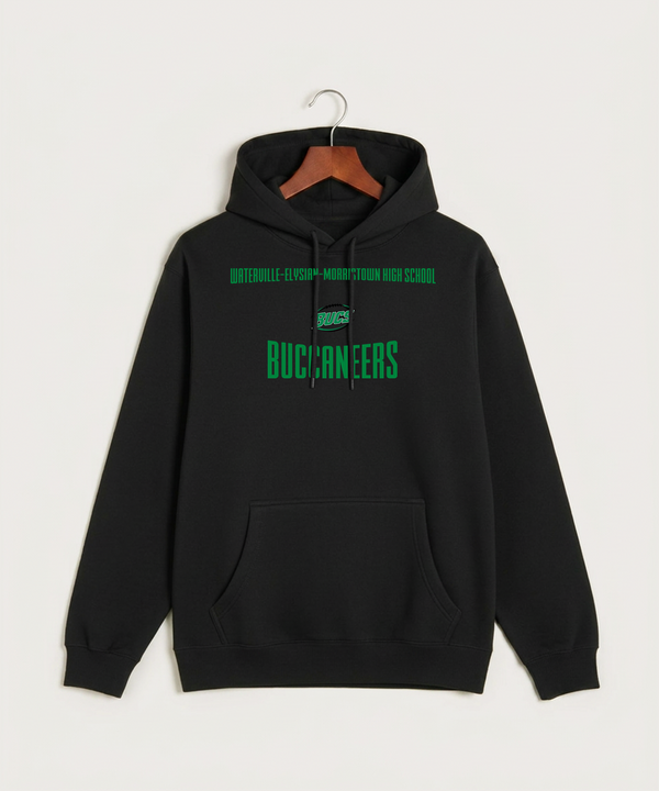 Waterville-Elysian-Morristown High School Football (Boys) - Black Hoodie Value - Full Front
