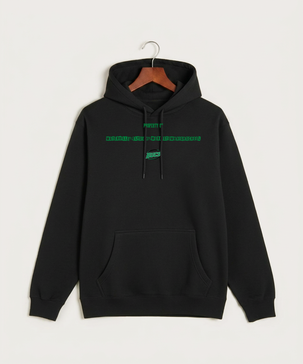 Waterville-Elysian-Morristown High School Football (Boys) - Black Hoodie Value - Full Front