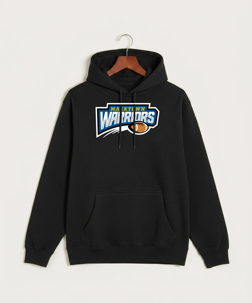 Macktown Warriors Football (Boys) - Black Hoodie Value - Full Front