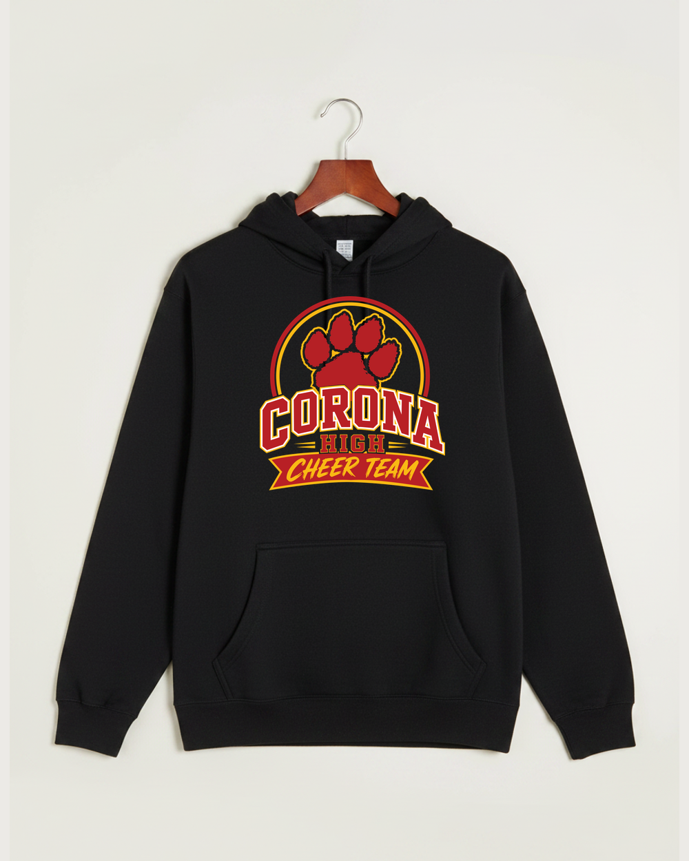 Corona Senior High School Cheer - Black Hoodie Value - Full Front