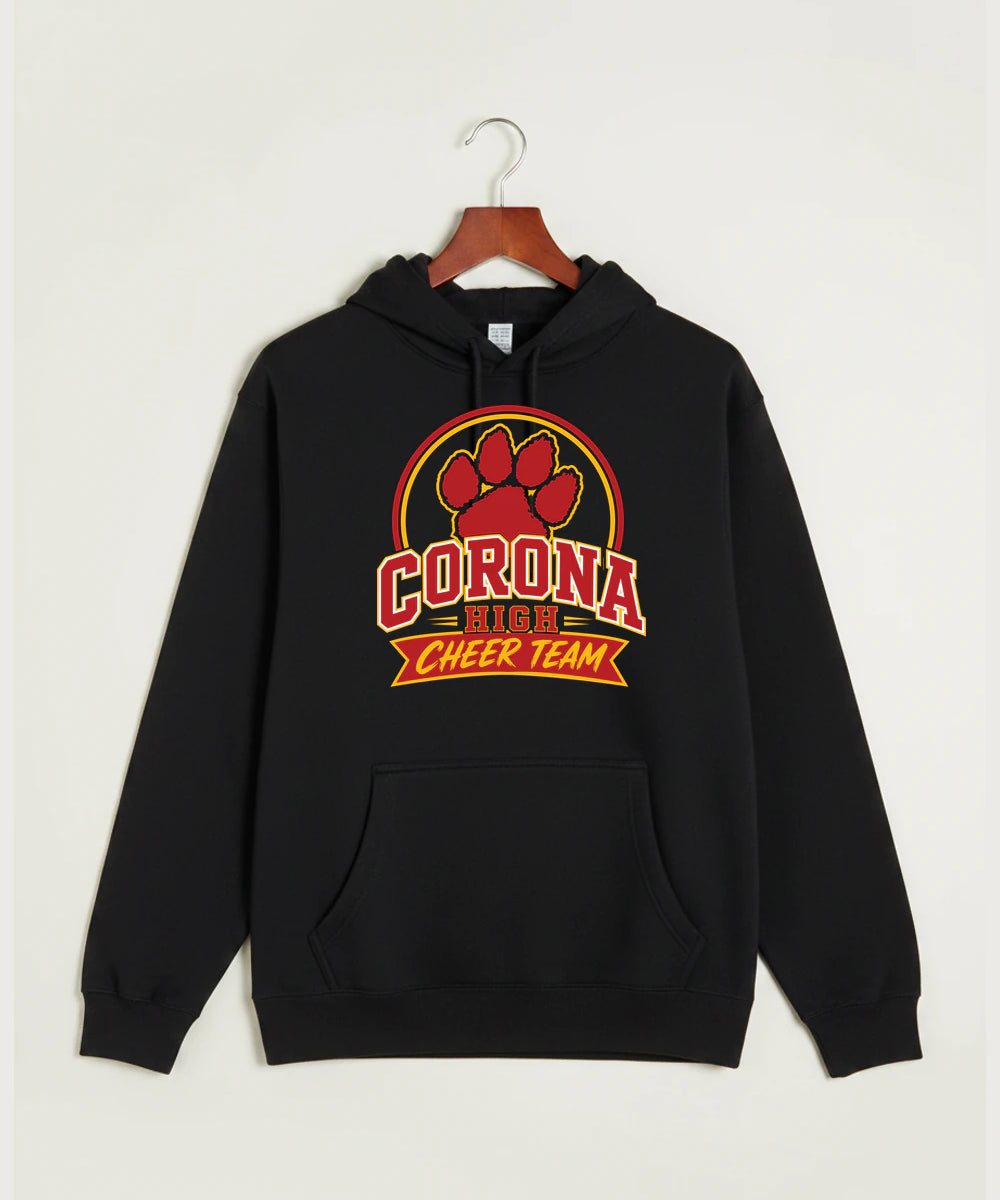Corona Senior High School Cheer - Black Hoodie Value - Full Front