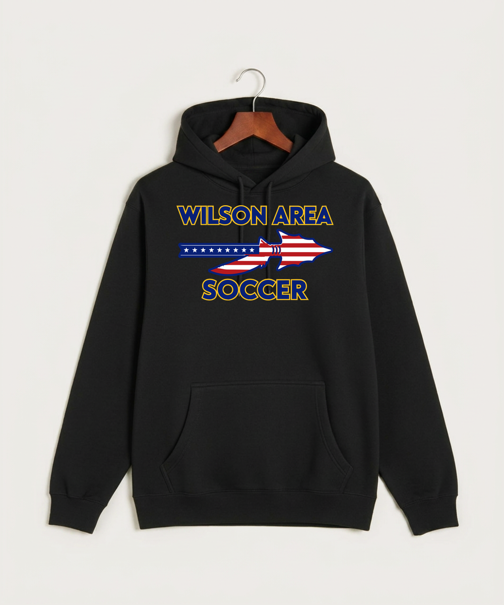 Wilson Area School Soccer Soccer - Black Hoodie Value - Full Front
