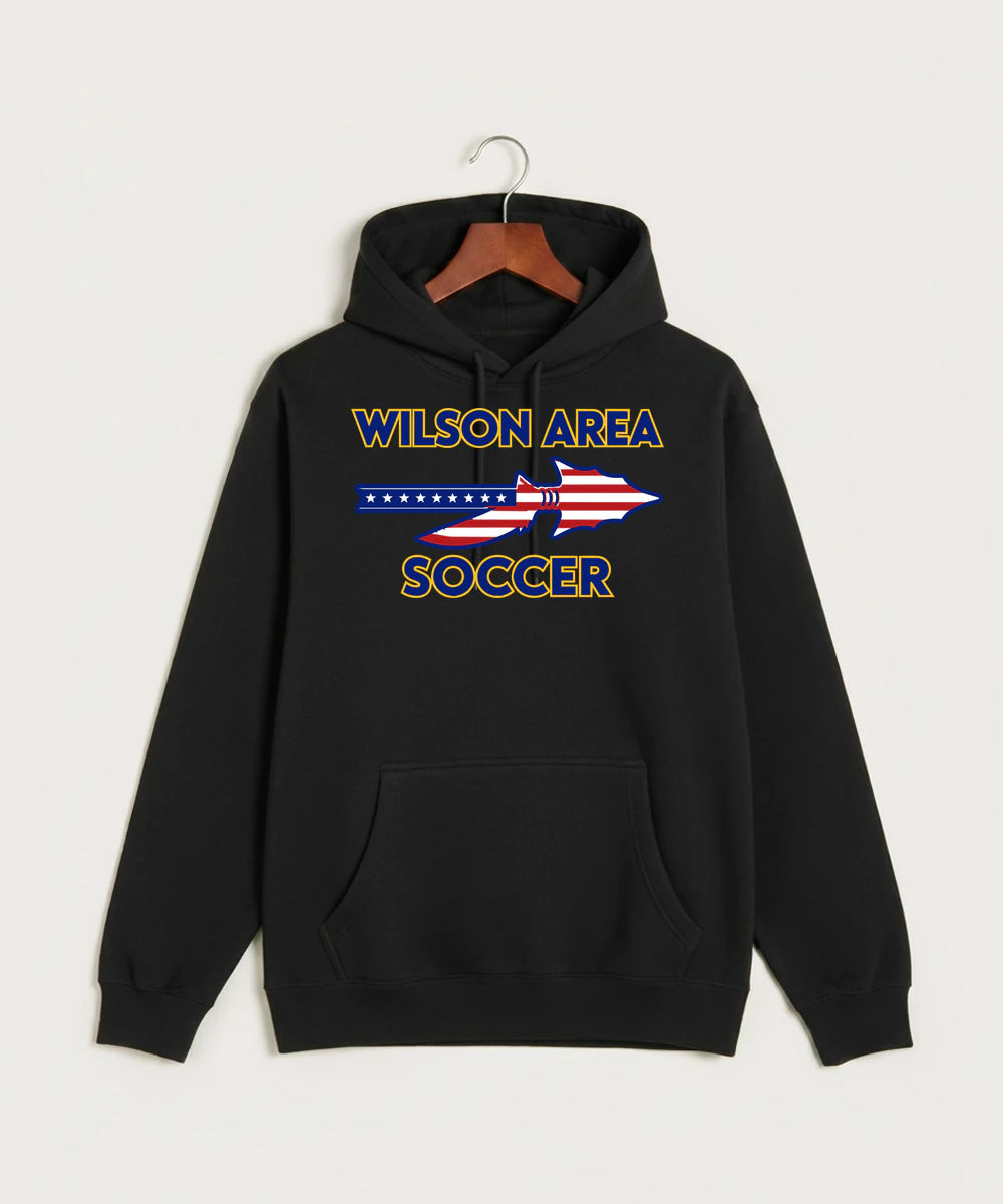 Wilson Area School Soccer Soccer - Black Hoodie Value - Full Front