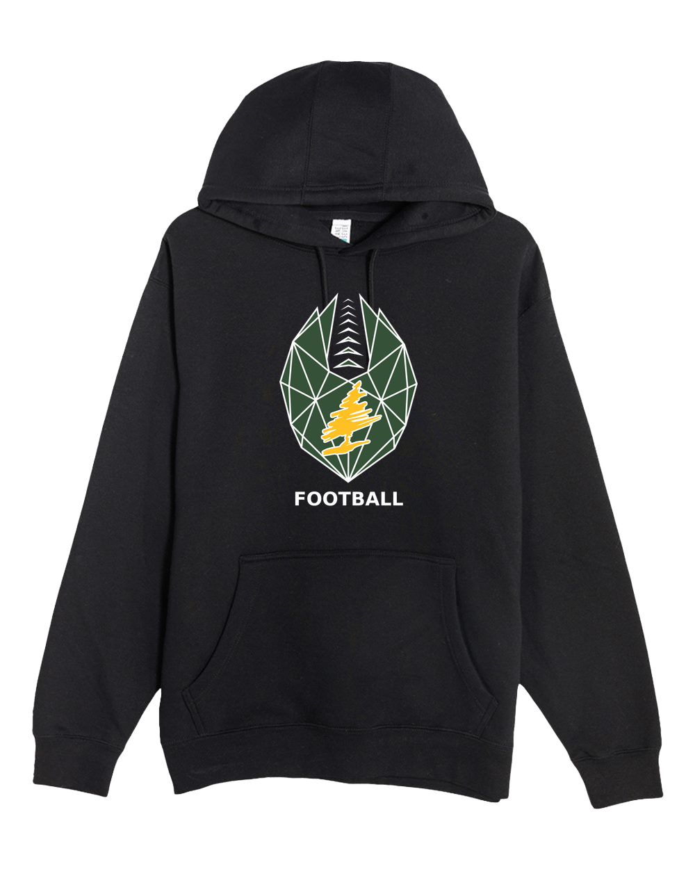 DC Everest Middle School Football — example store - Black Hoodie Value - Full Front
