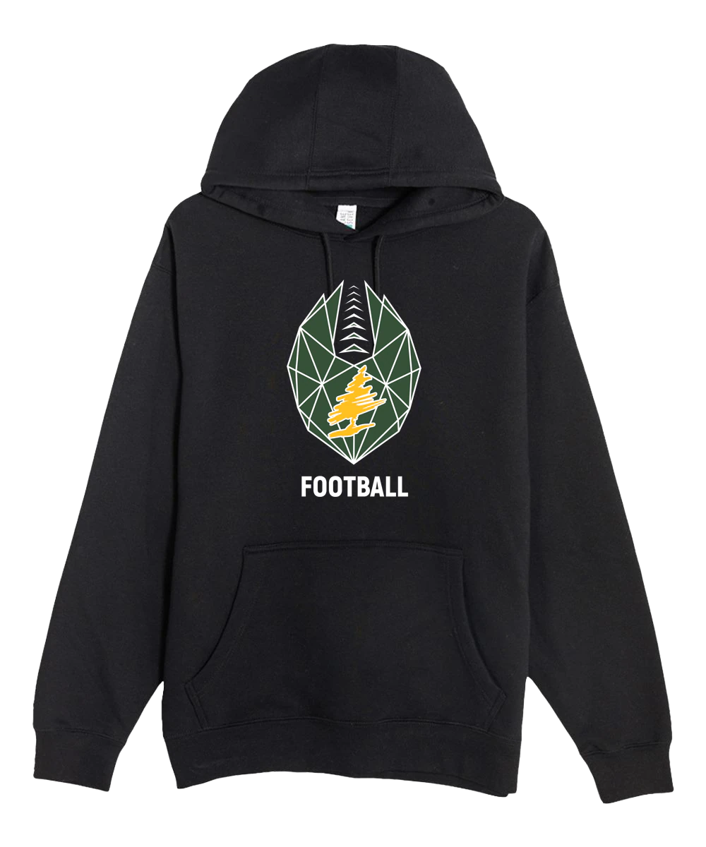 DC Everest Middle School Football — example store - Black Hoodie Value - Full Front
