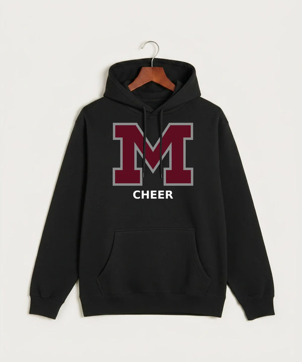 Moline Cheer general - Black Hoodie Value - Full Front